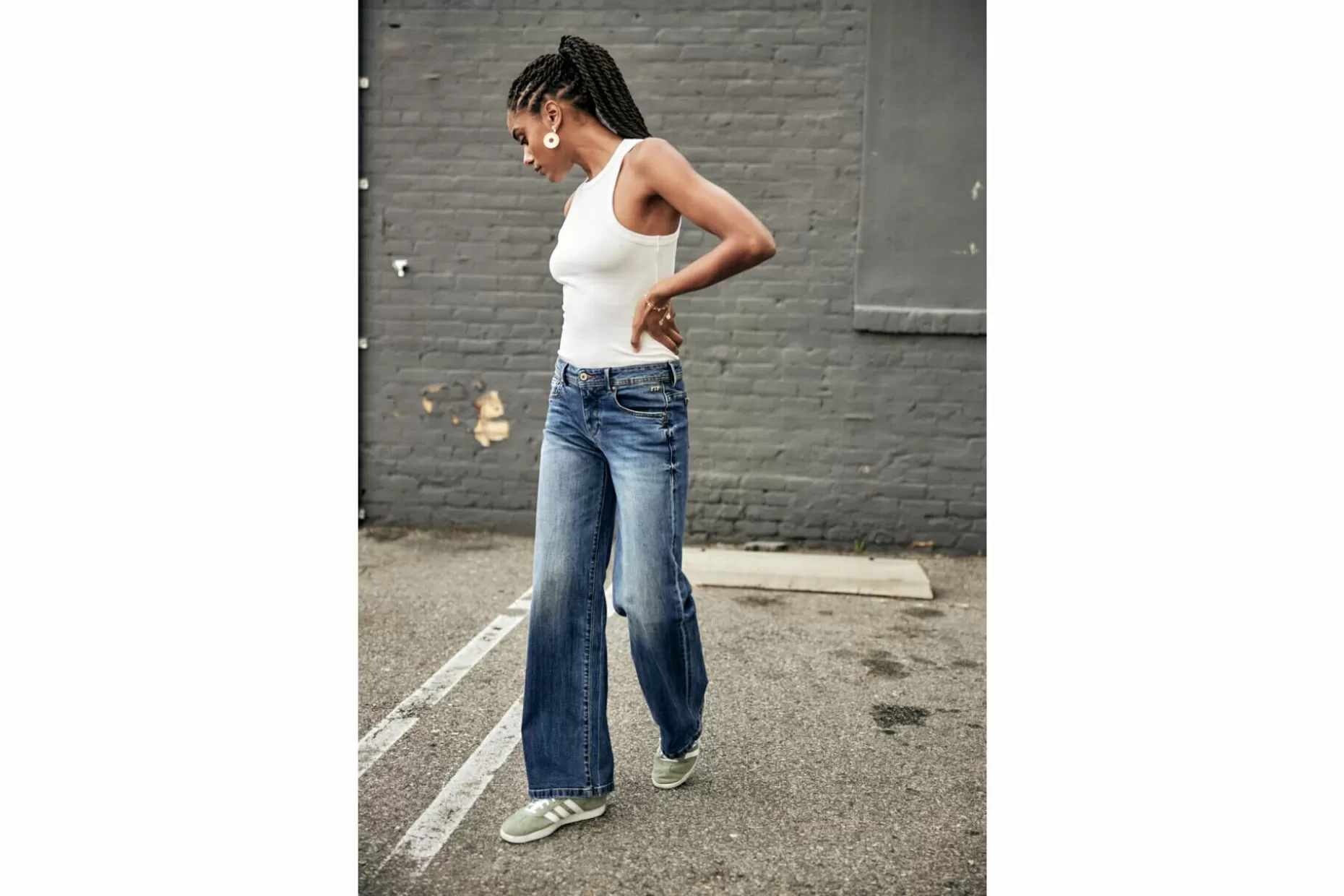 Freeman T Porter Agatha Wide Leg Jeans Woman, Sanremo Medium Shop