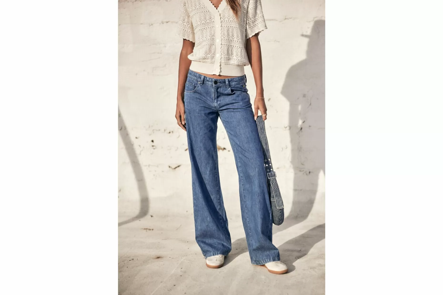 Freeman T Porter Agatha Denim Wide Leg Jeans Woman, Manzana Med Sale