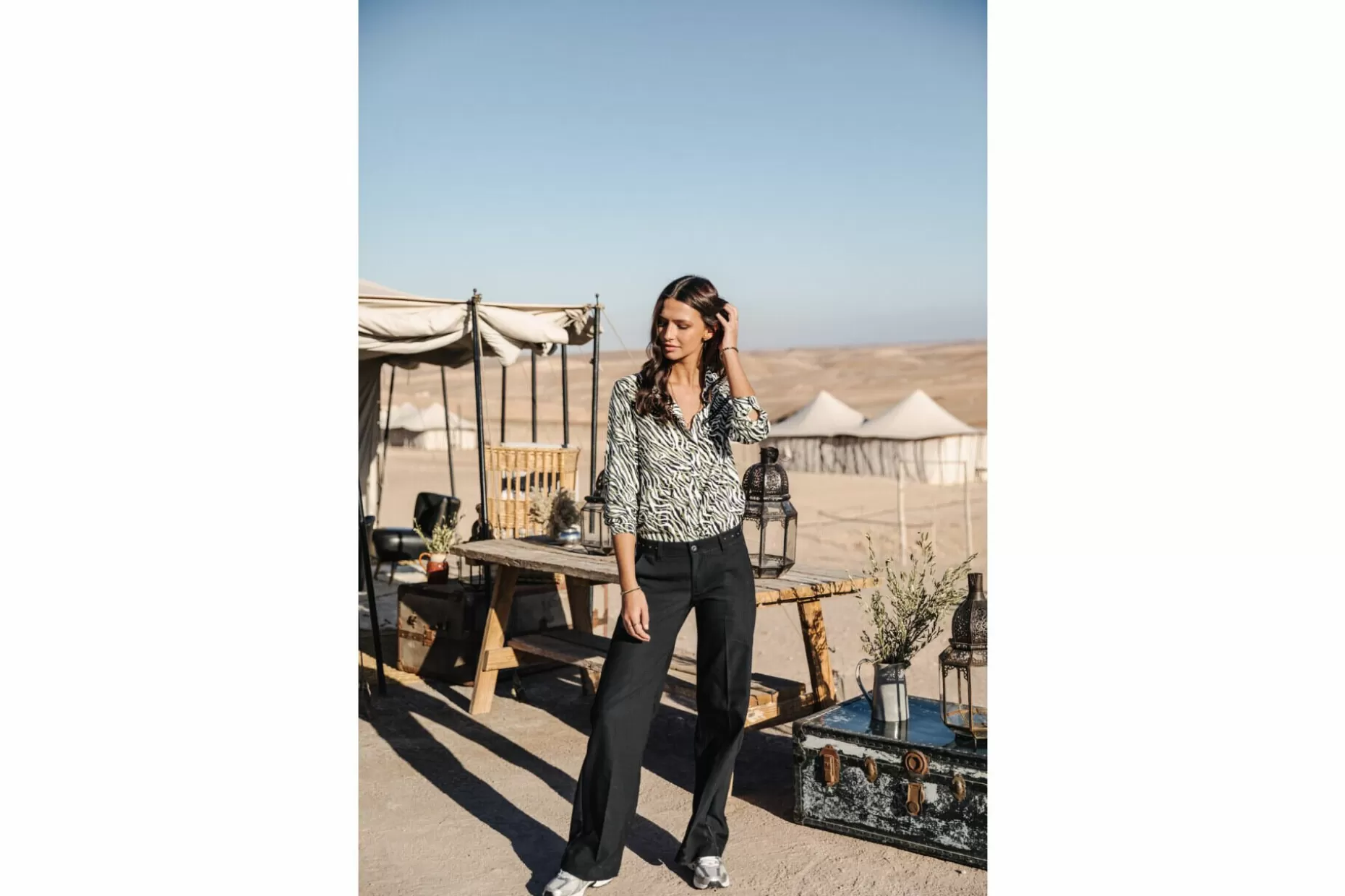 Freeman T Porter Agatha Polyneo Wide-Leg Pants Woman, Black Outlet