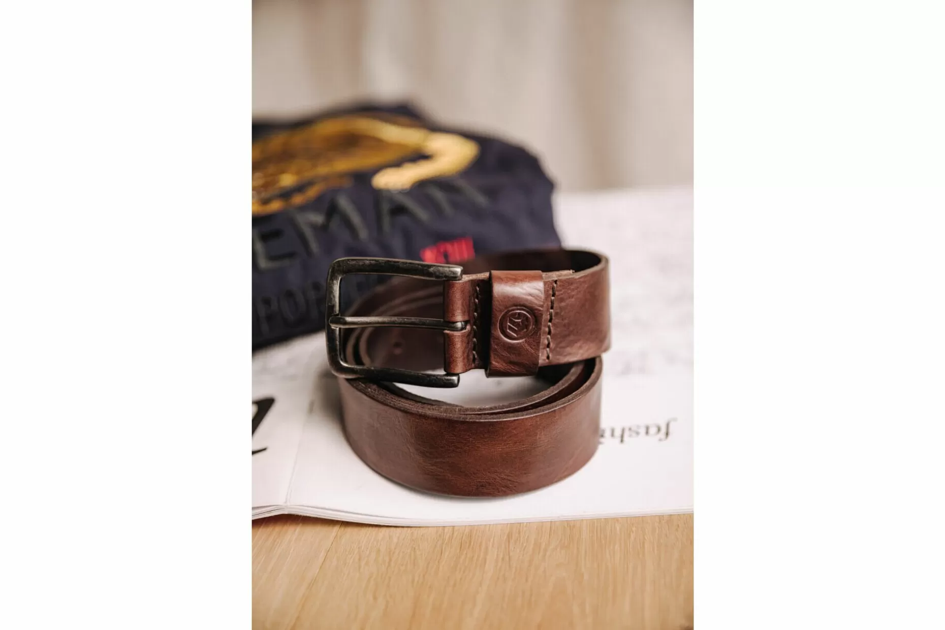 Freeman T Porter Agust Leather Belt Man, Brown Shop
