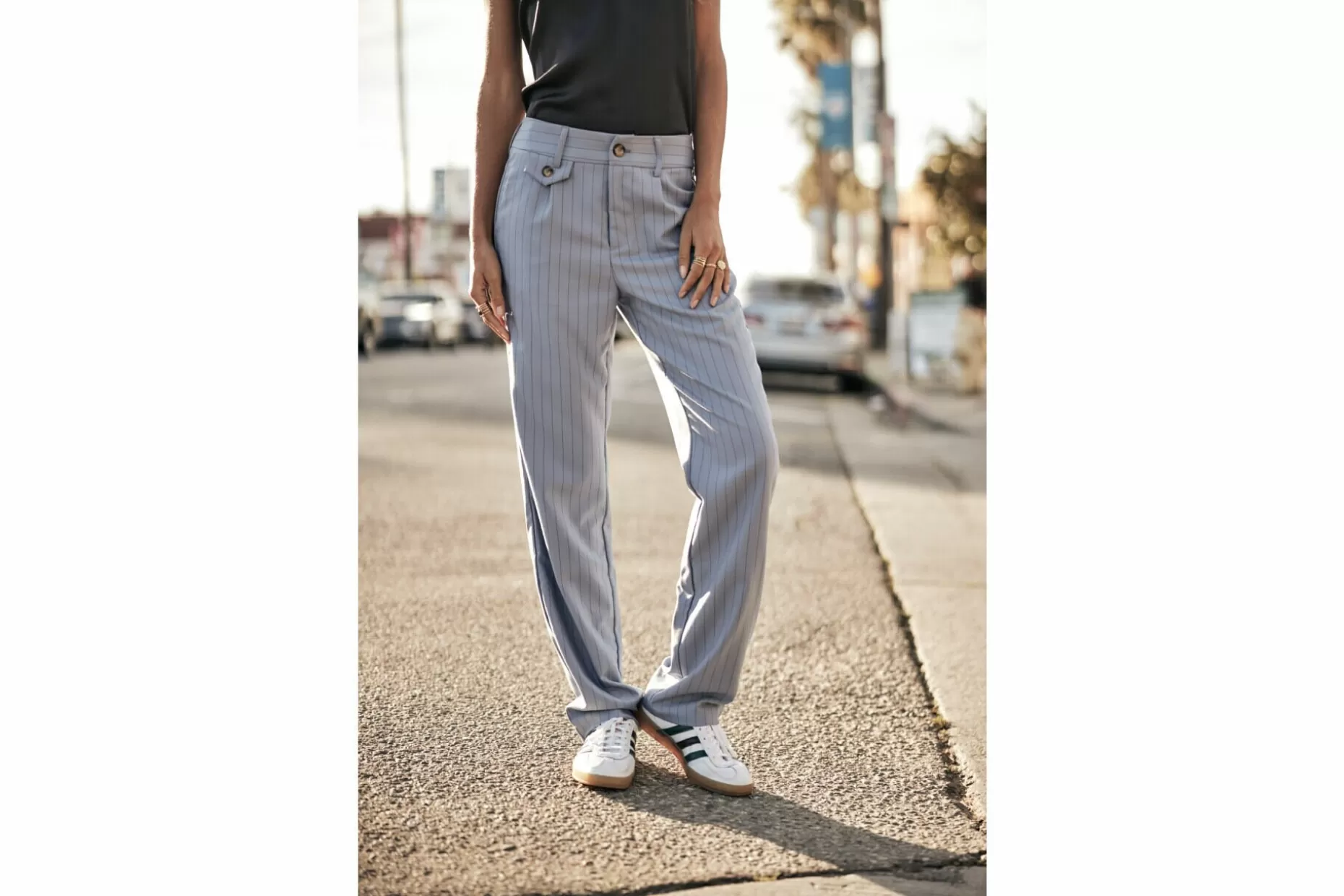 Freeman T Porter Alba Hiroshi High-Waist Pants Woman, Coronet Blue Flash Sale
