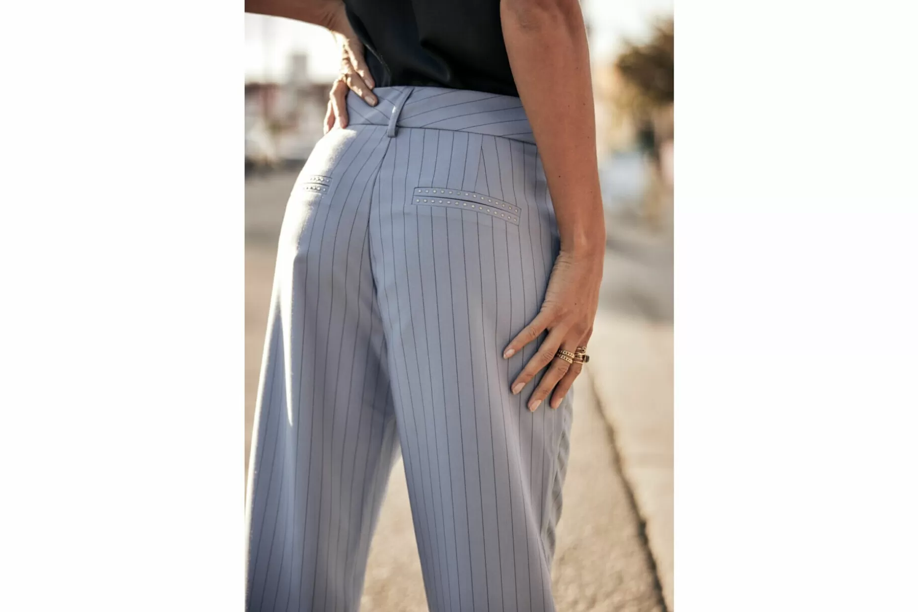 Freeman T Porter Alba Hiroshi High-Waist Pants Woman, Coronet Blue Flash Sale