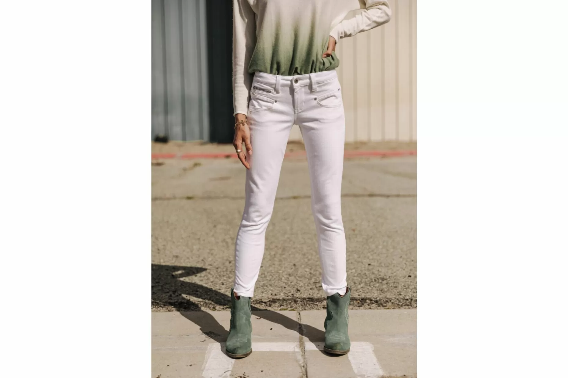 Freeman T Porter Alexa Cropped Skinny Jeans Woman, White Cheap