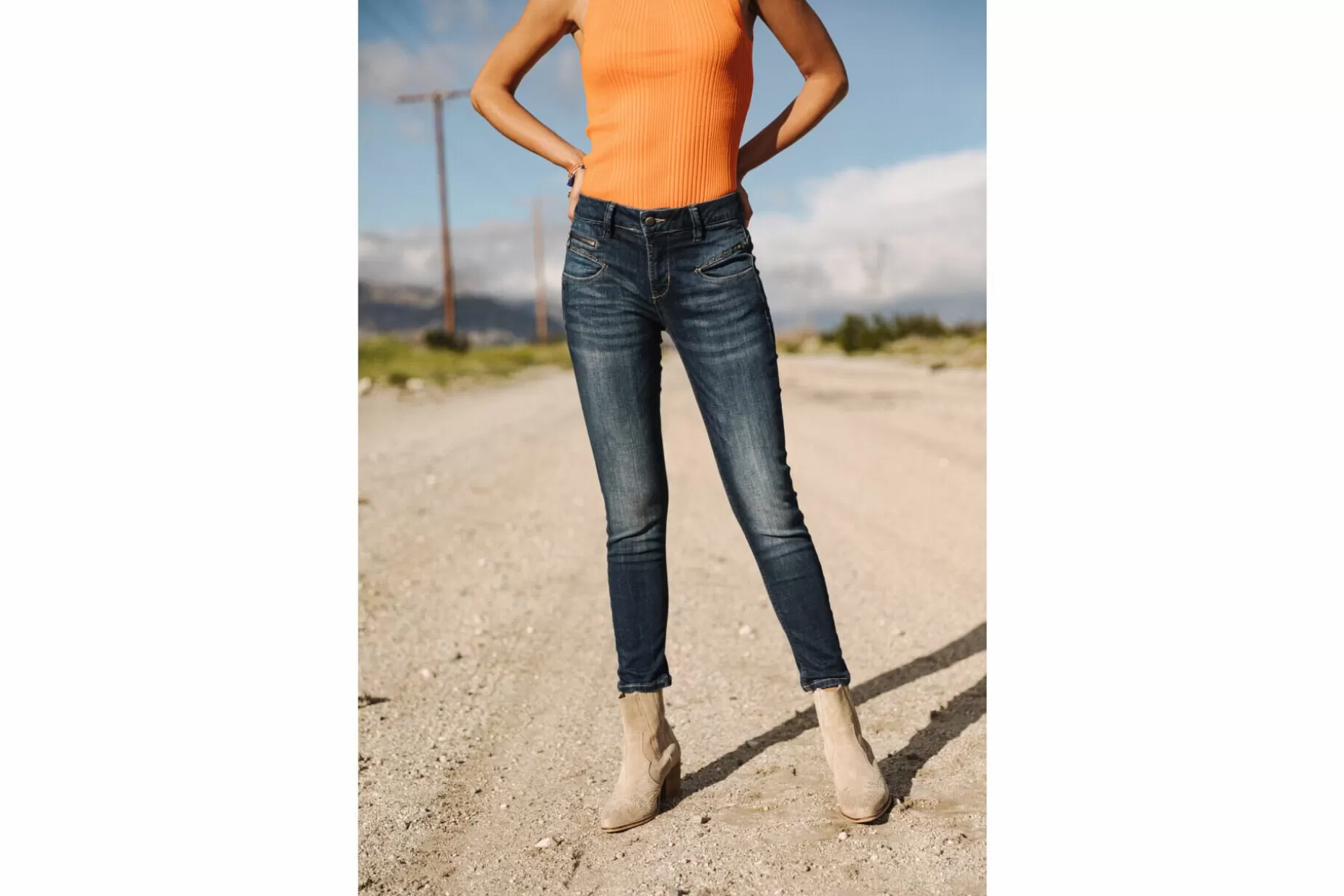 Freeman T Porter Alexa High Waist Cropped Skinny Jeans Woman, Fever Cheap