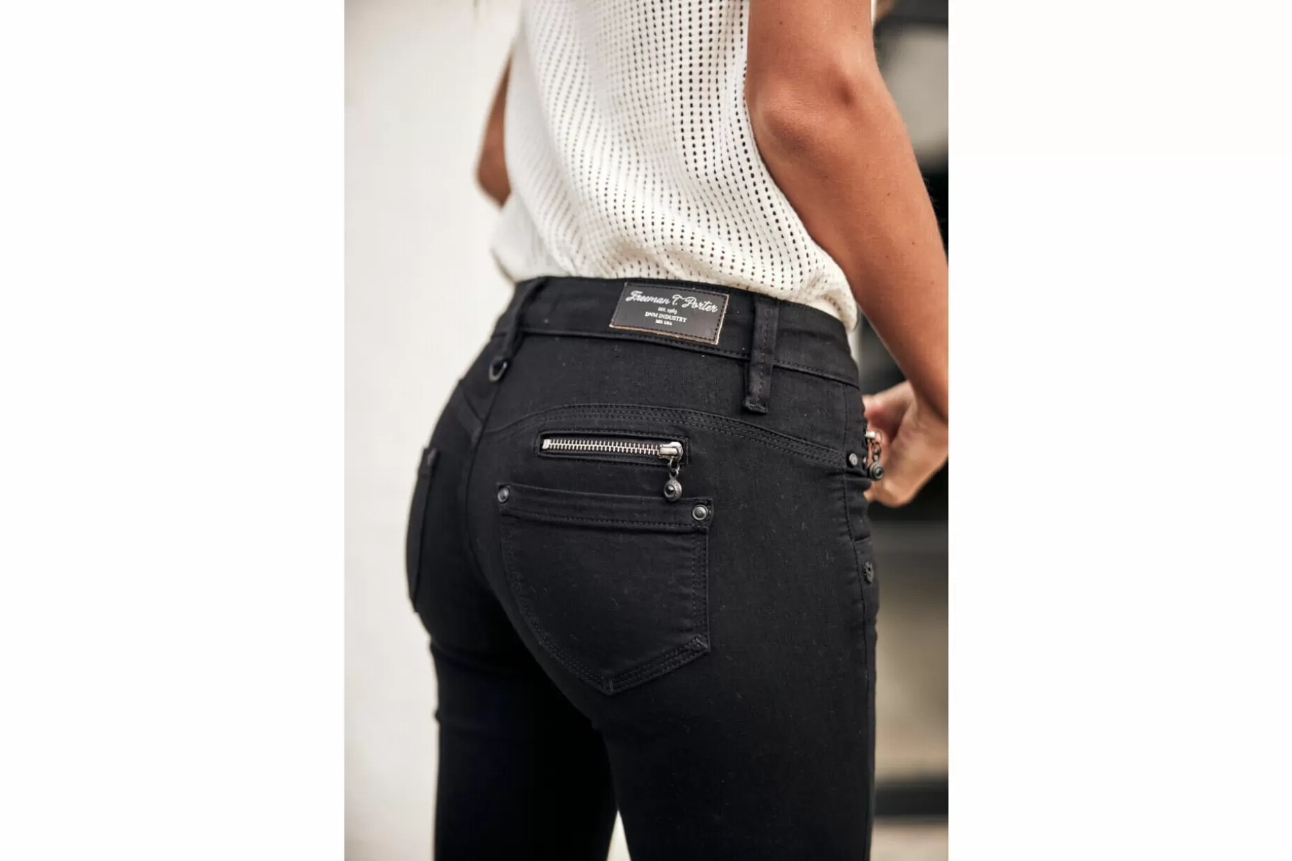 Freeman T Porter Alexa Slim Slim Jeans Woman, Black New