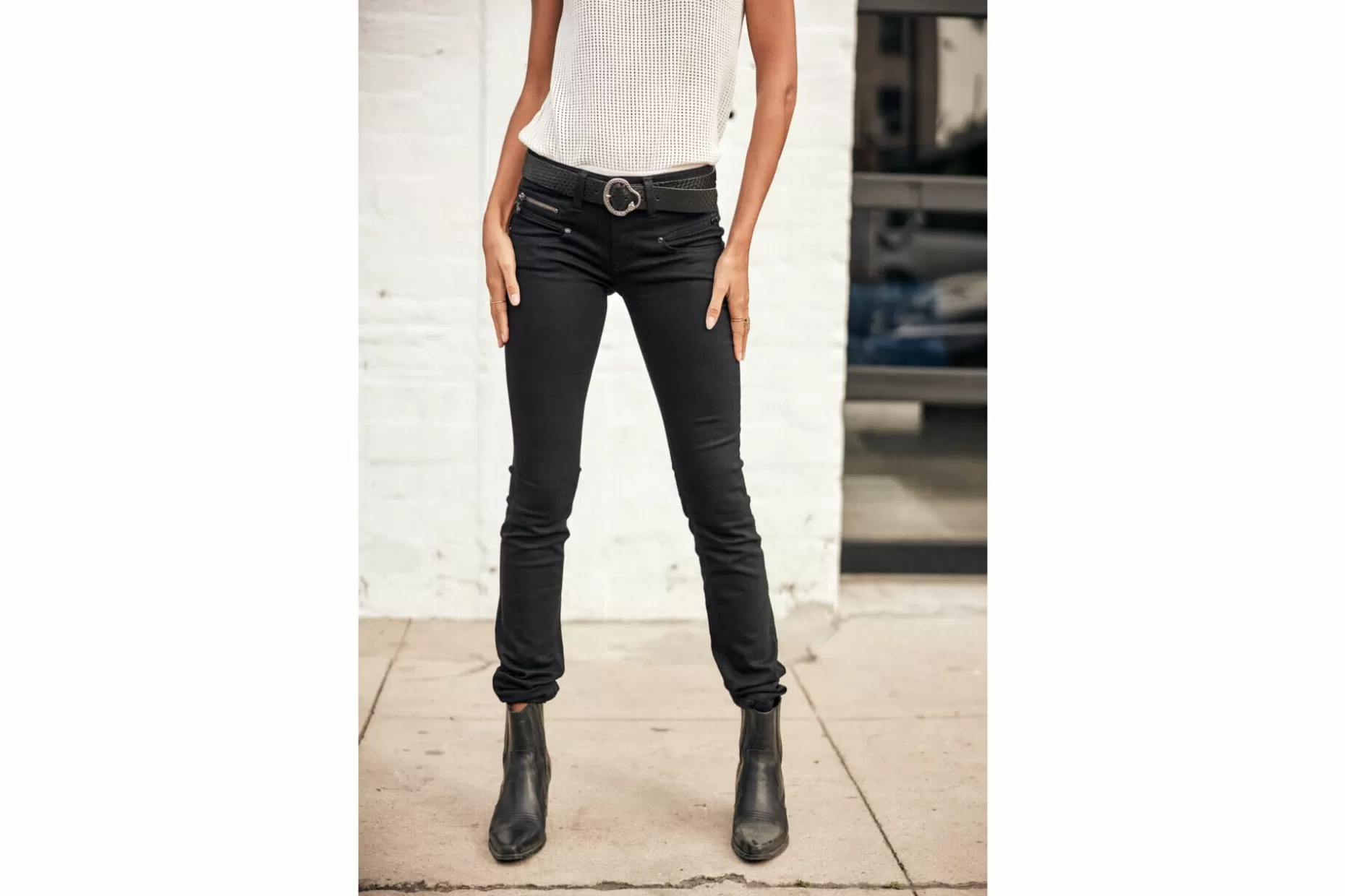 Freeman T Porter Alexa Slim Slim Jeans Woman, Black New