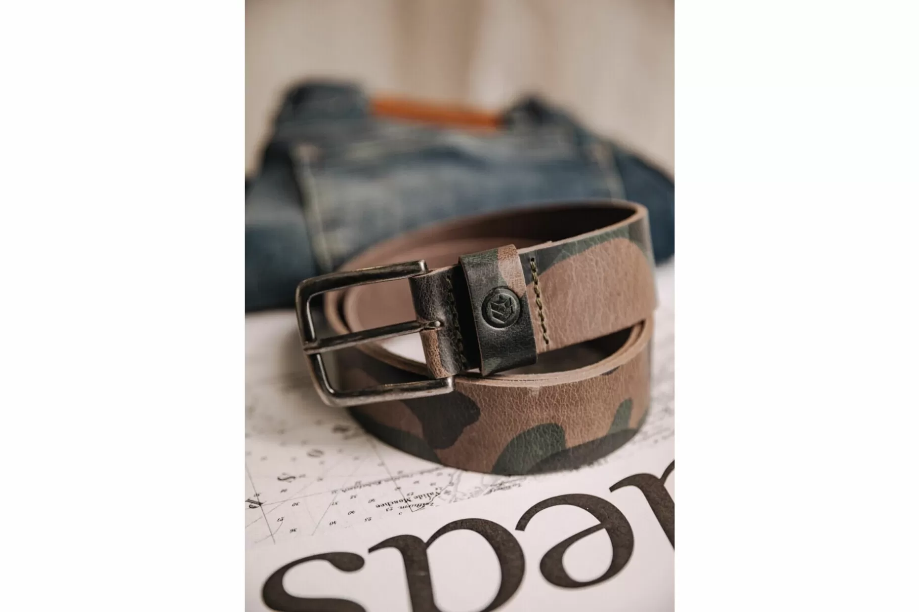 Freeman T Porter Anicee Leather Belt Man, Camo Flash Sale