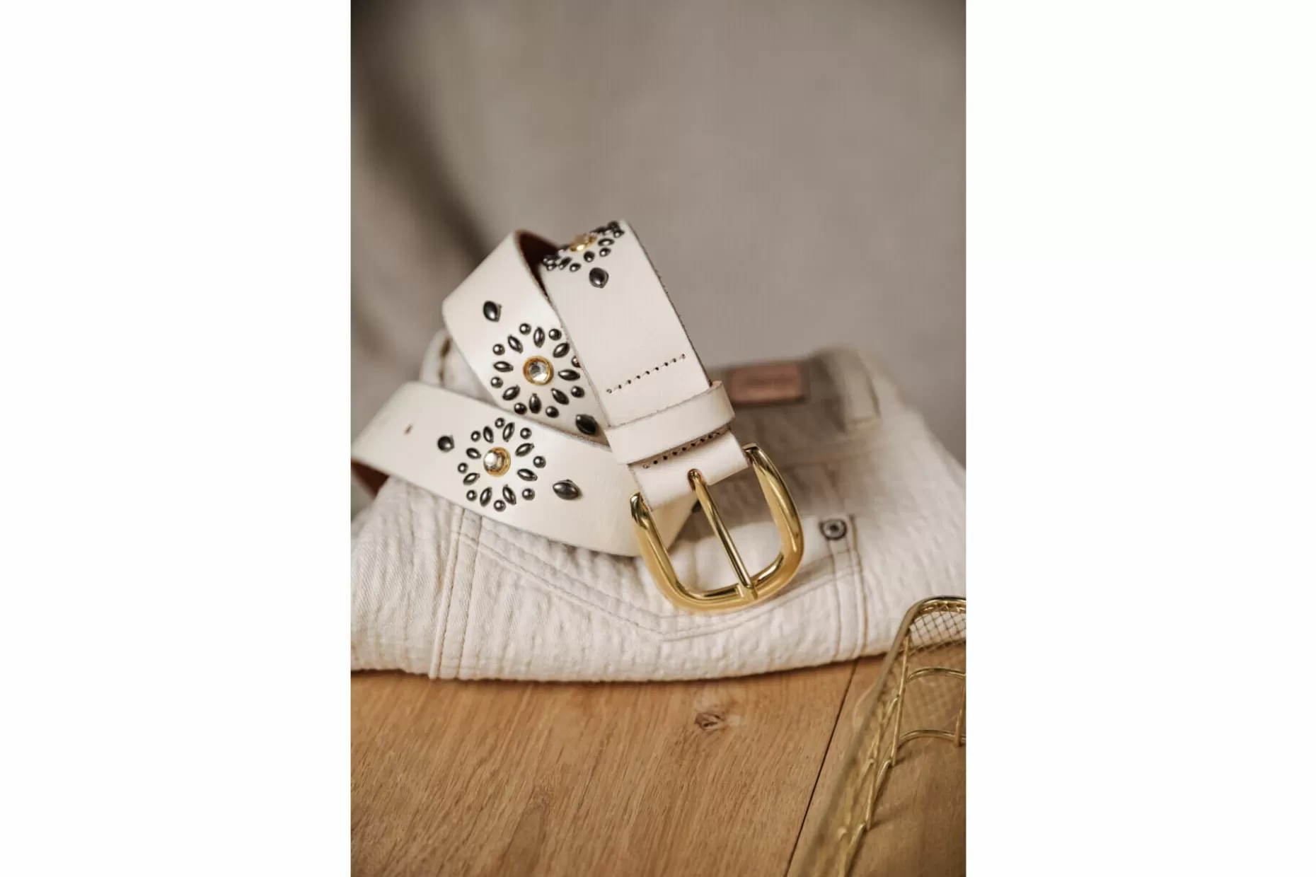 Freeman T Porter Arina Leather Belt Woman, Off White Discount