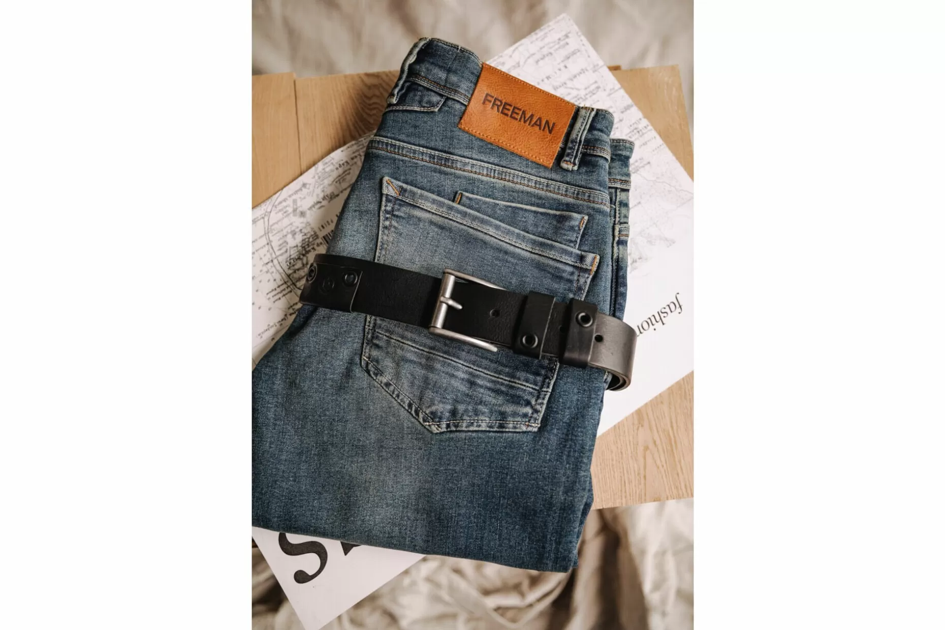 Freeman T Porter Arsene Leather Belt Man, Black Best Sale