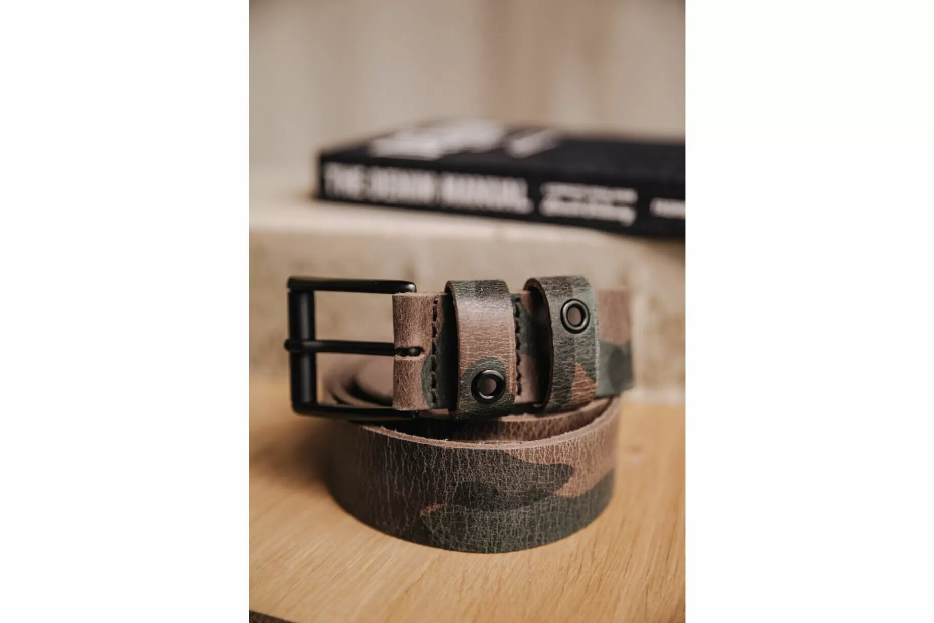 Freeman T Porter Arsene Leather Belt Man, Camo Hot