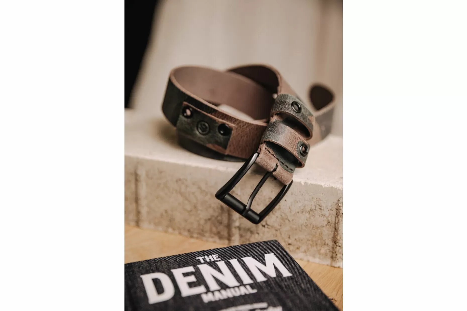 Freeman T Porter Arsene Leather Belt Man, Camo Hot