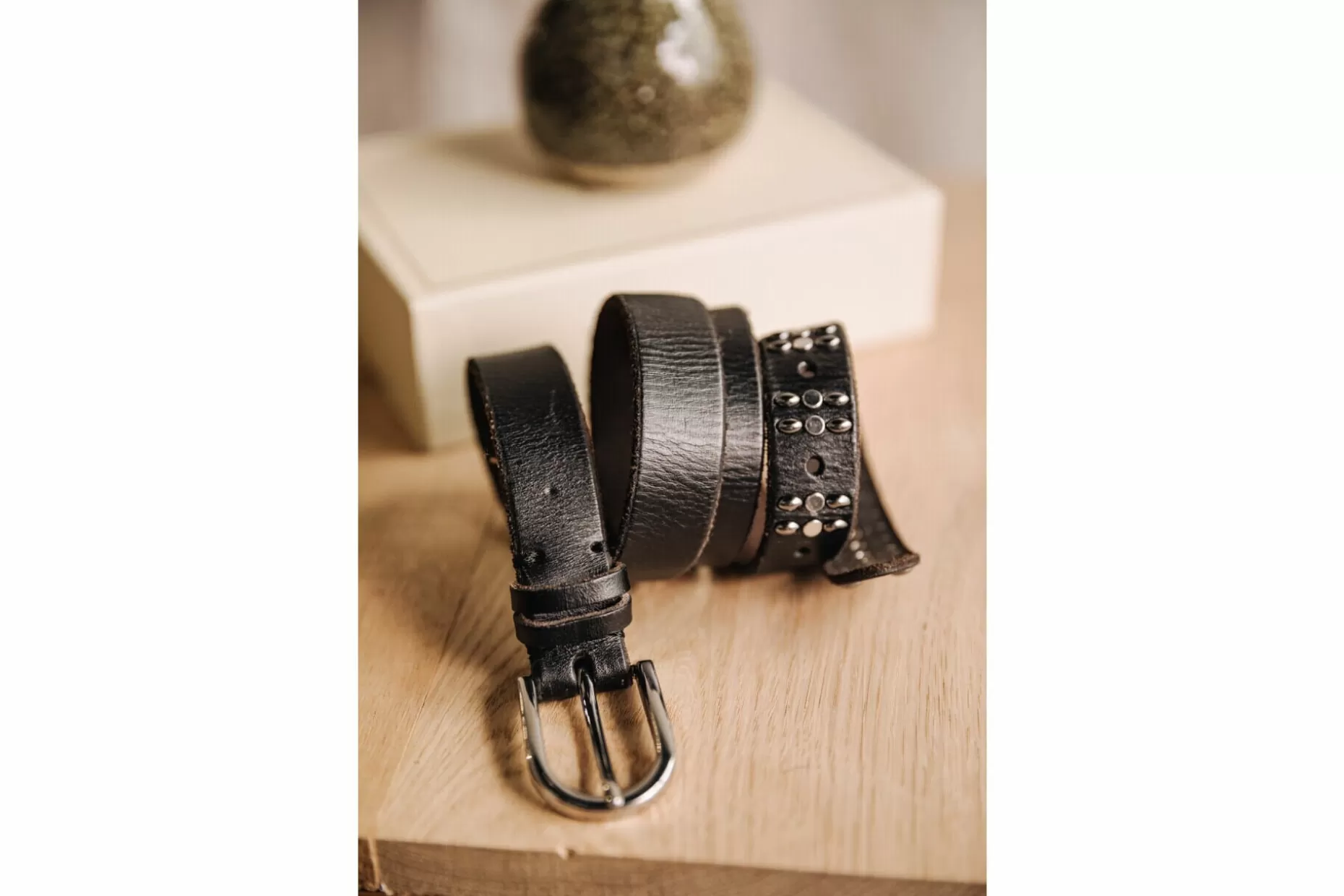 Freeman T Porter Asdrig Leather Belt Woman, Black Fashion