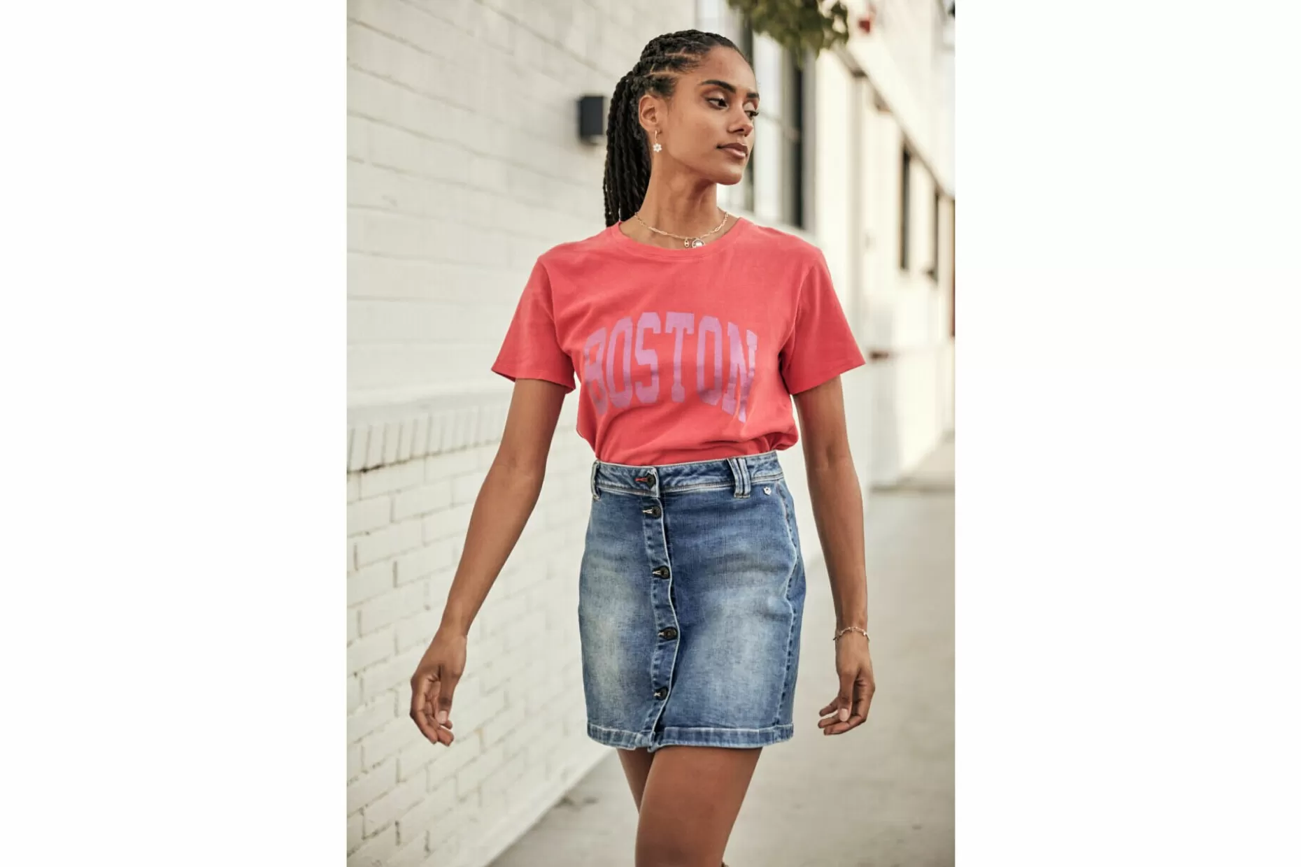 Freeman T Porter Azalie Short Denim Skirt Woman, Saopolo Med Flash Sale