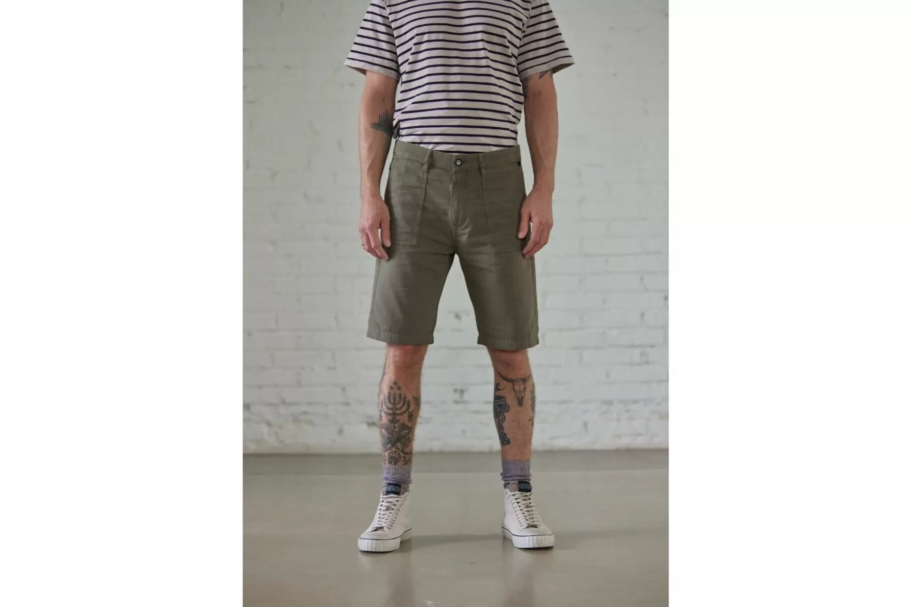 Freeman T Porter Bastian Short Utility Cargo Shorts Man, Dusty Olive Outlet