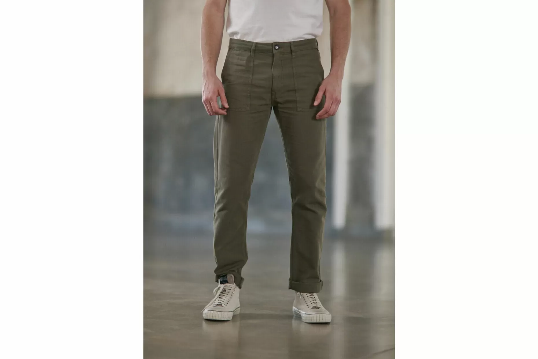 Freeman T Porter Bastian Utility Straight Pants Man, Dusty Olive Outlet