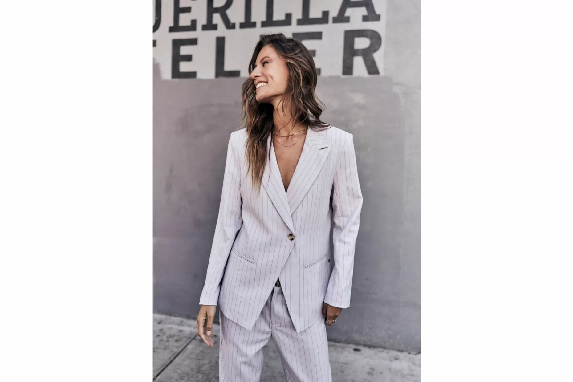 Freeman T Porter Bernie Hiroshi Stripped Oversize Blazer Woman, Lilac Fashion