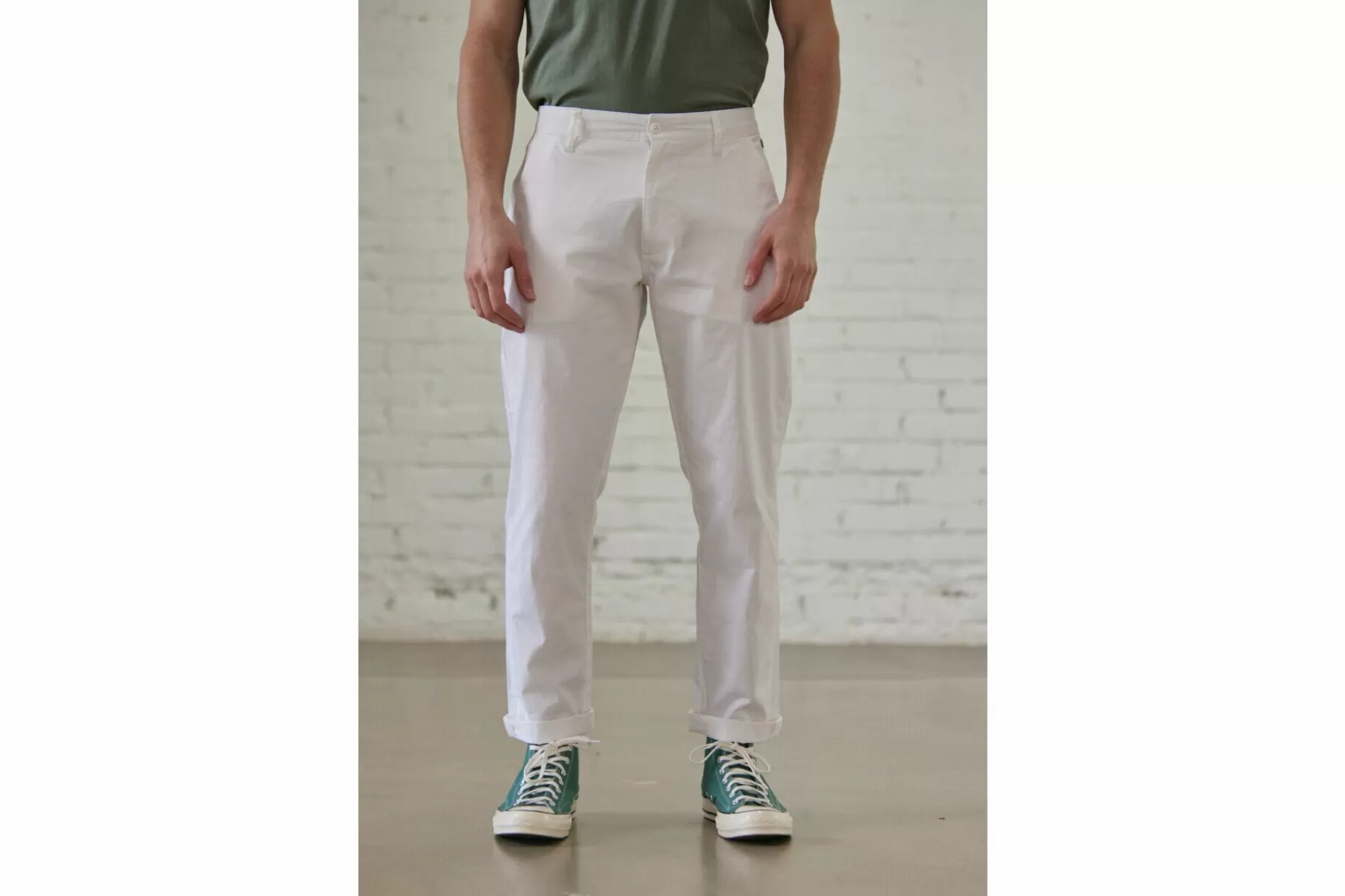 Freeman T Porter Bruce Spike Chino Pants Man, Bright White Shop