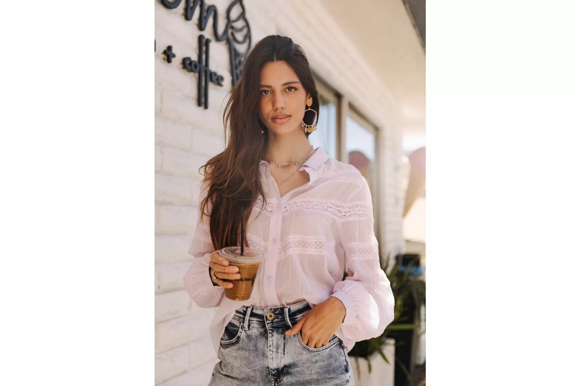 Freeman T Porter Carline Plain Color Pleated Shirt Woman, Lilac Fashion