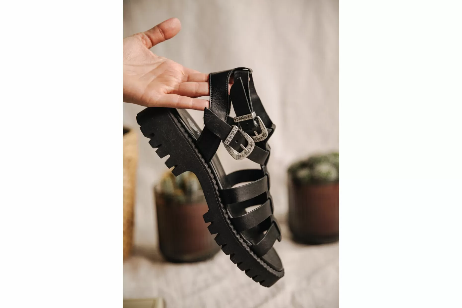 Freeman T Porter Carmindy Leather Sandals Woman, Black Shop
