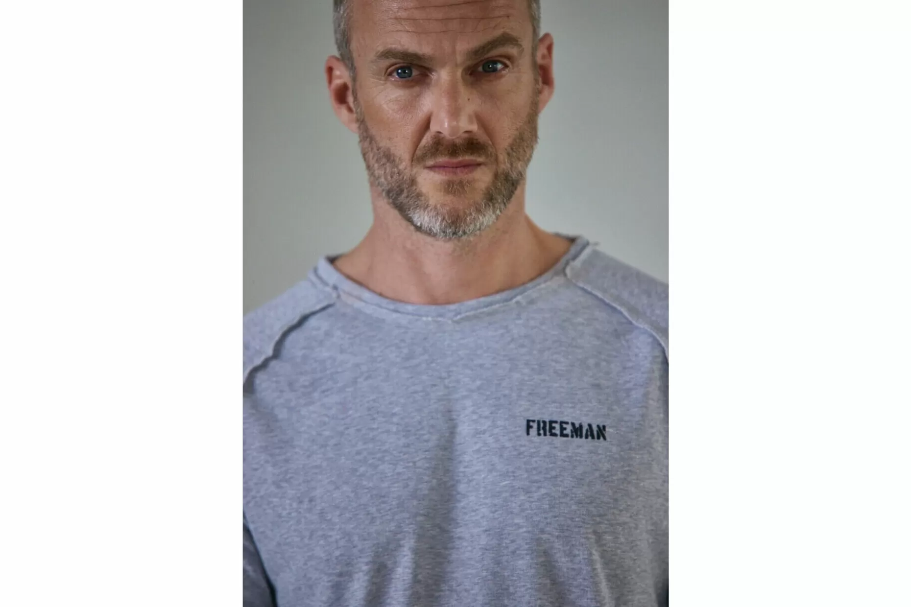 Freeman T Porter Christopher Salty Long Sleeve T-Shirt Man, Grey-Melange Fashion