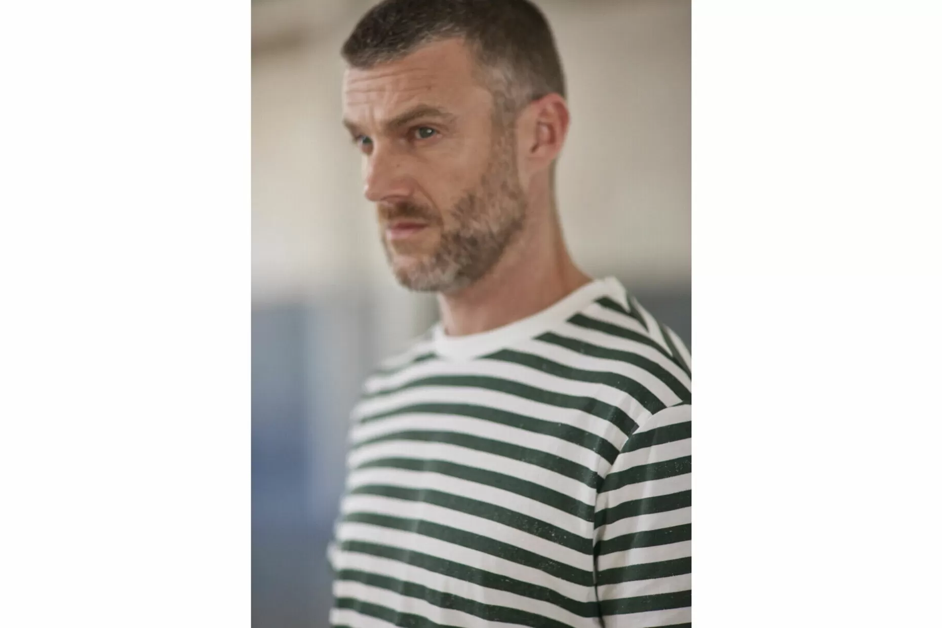 Freeman T Porter Chuck Marin Striped T-Shirt Man, Jungle Green Hot