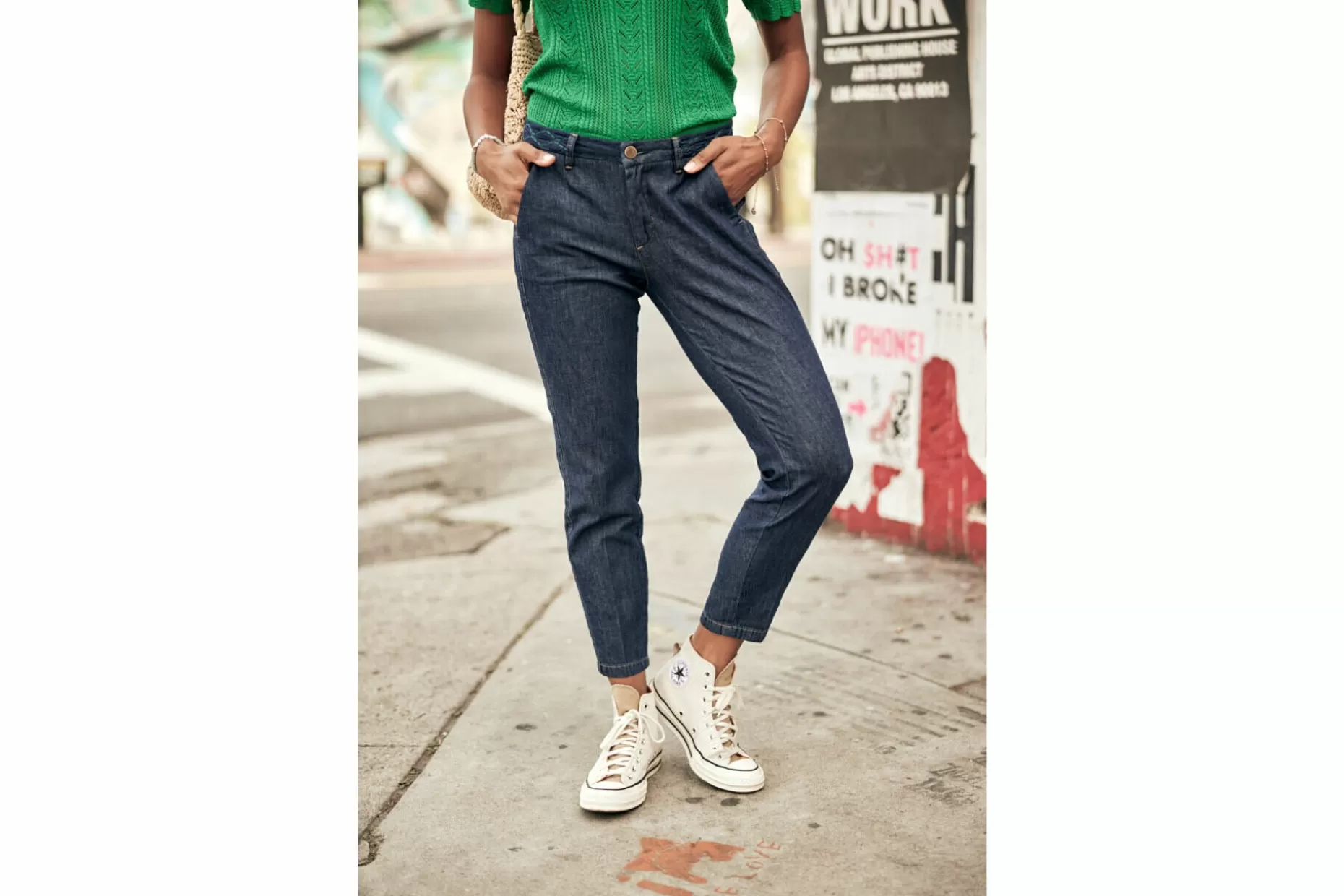 Freeman T Porter Claudia Cropped Jeans Woman, Manzana Dark Store