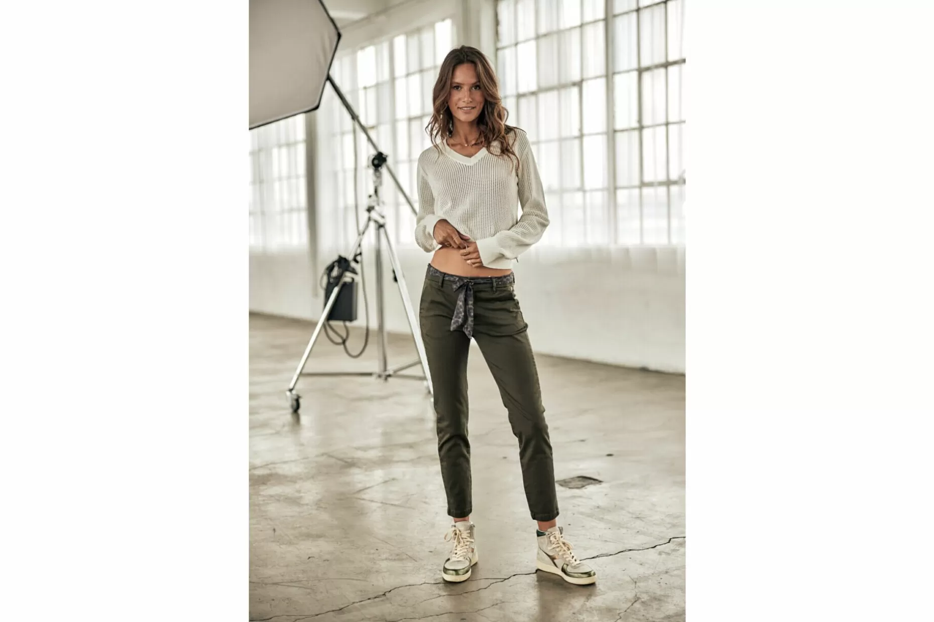 Freeman T Porter Claudia Felicita Chino Pants Woman, Forest Night Cheap