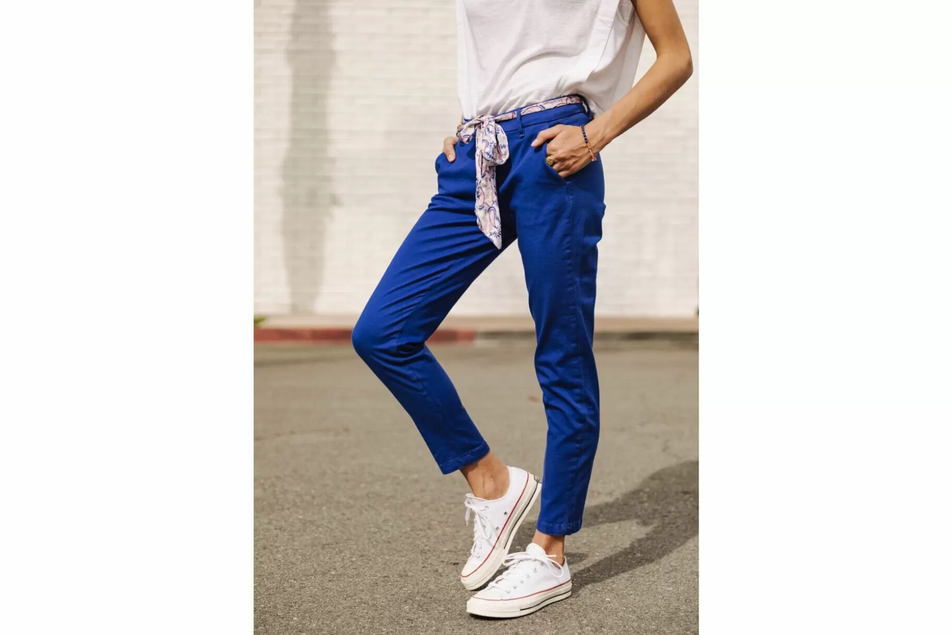 Freeman T Porter Claudia Felicita Chino Pants Woman, Dazzling Blue Clearance