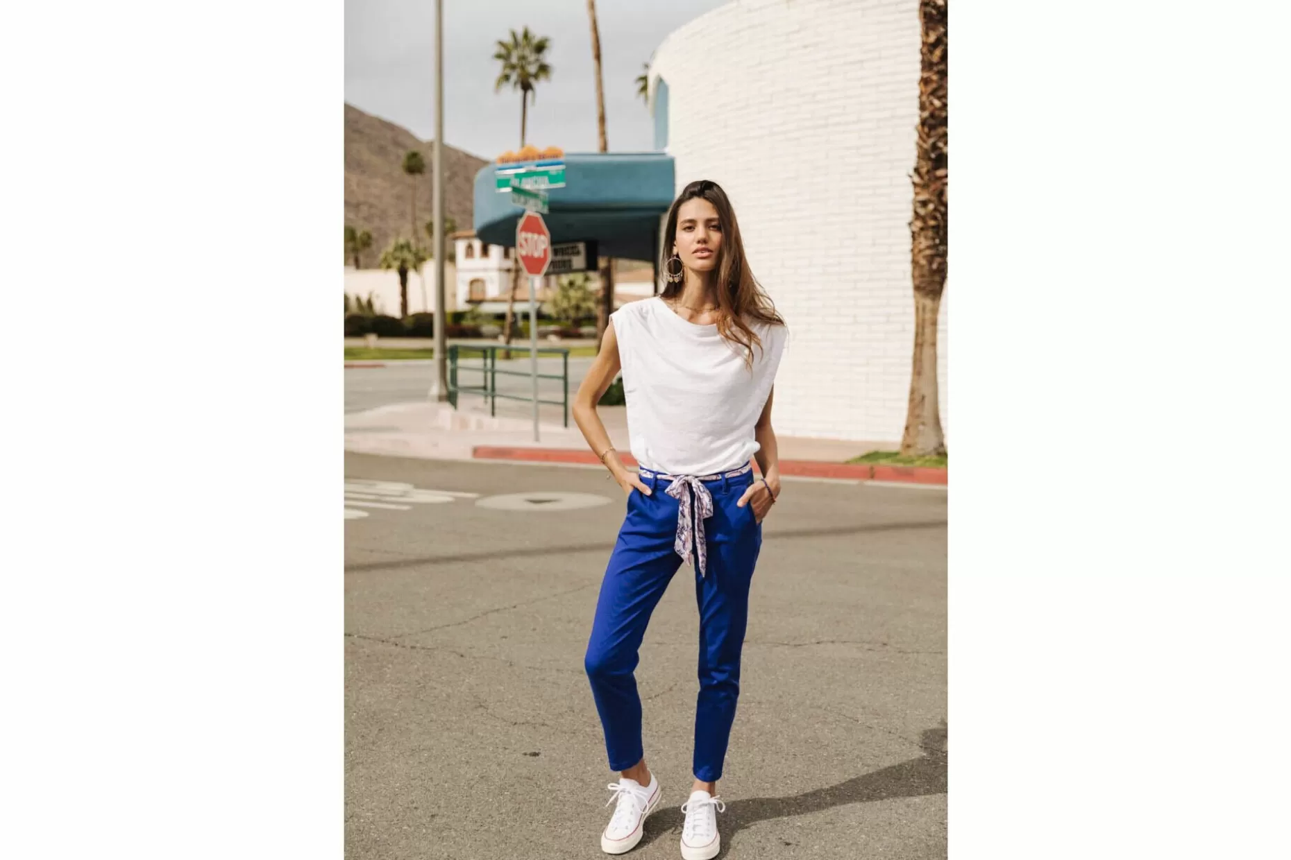 Freeman T Porter Claudia Felicita Chino Pants Woman, Dazzling Blue Clearance
