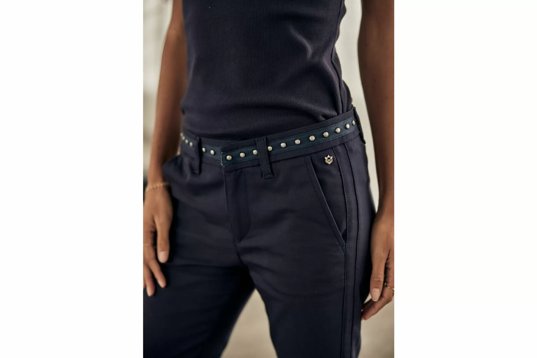 Freeman T Porter Claudia Polyneo Cropped Pants Woman, Storm Discount