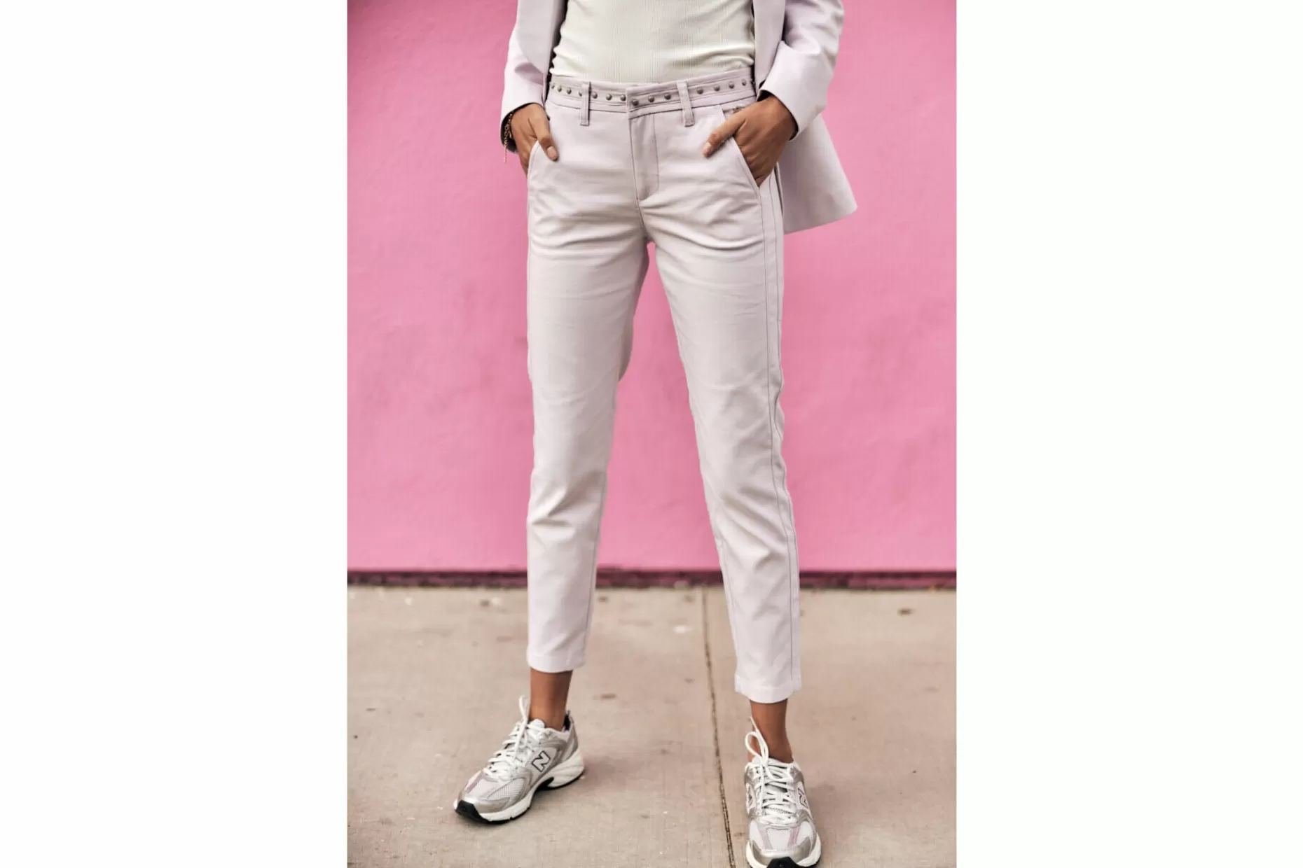 Freeman T Porter Claudia Polyneo Cropped Pants Woman, Lilac Shop