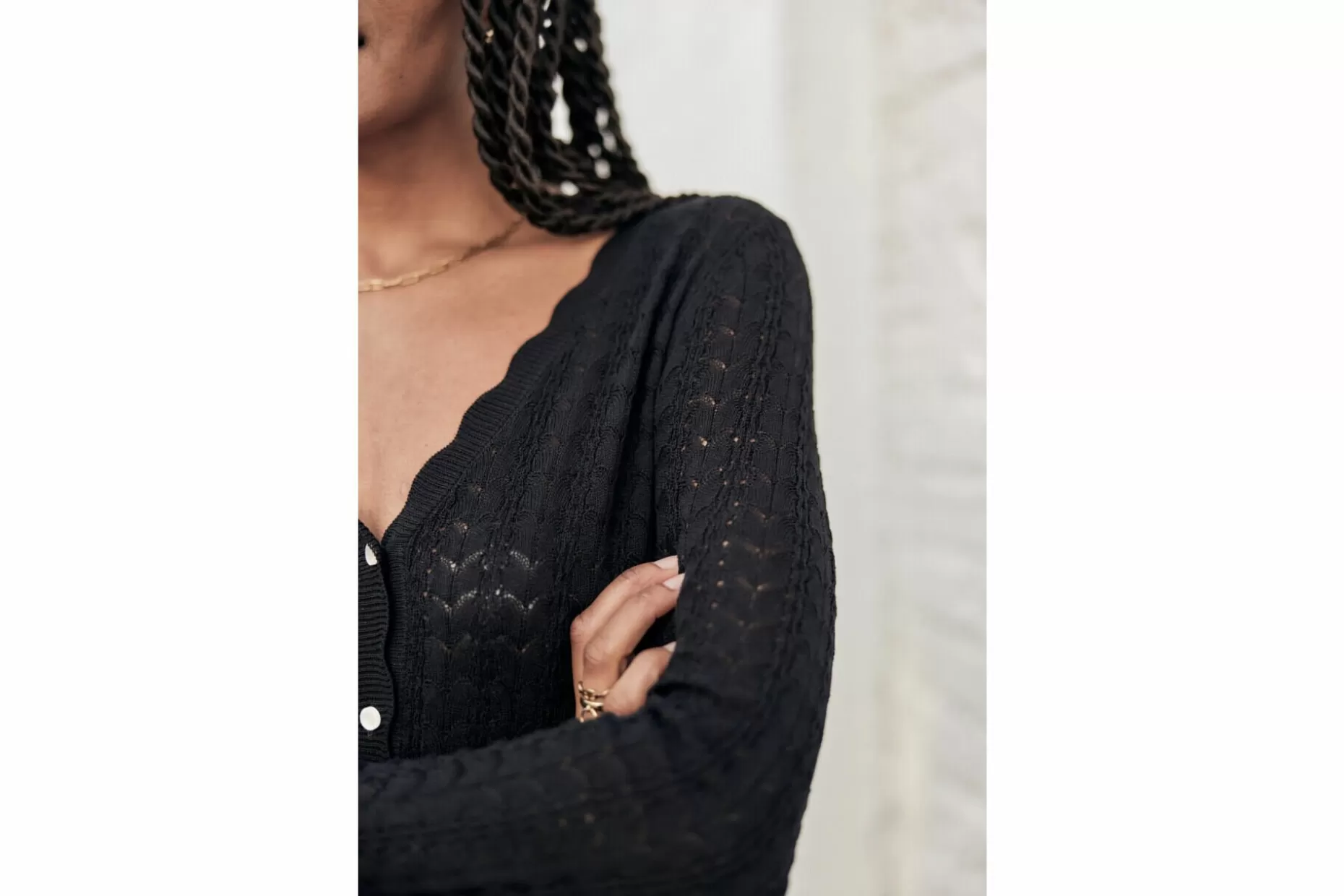 Freeman T Porter Cleonie Long-Sleeve Cardigan Woman, Black Flash Sale