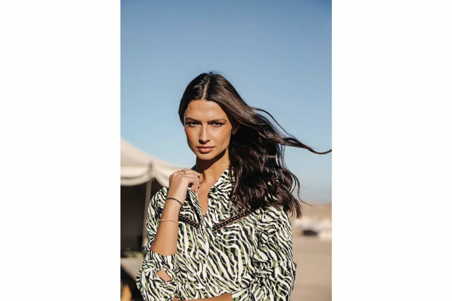 Freeman T Porter Crizia Tigerly Printed Shirt Woman, Calla Green Online