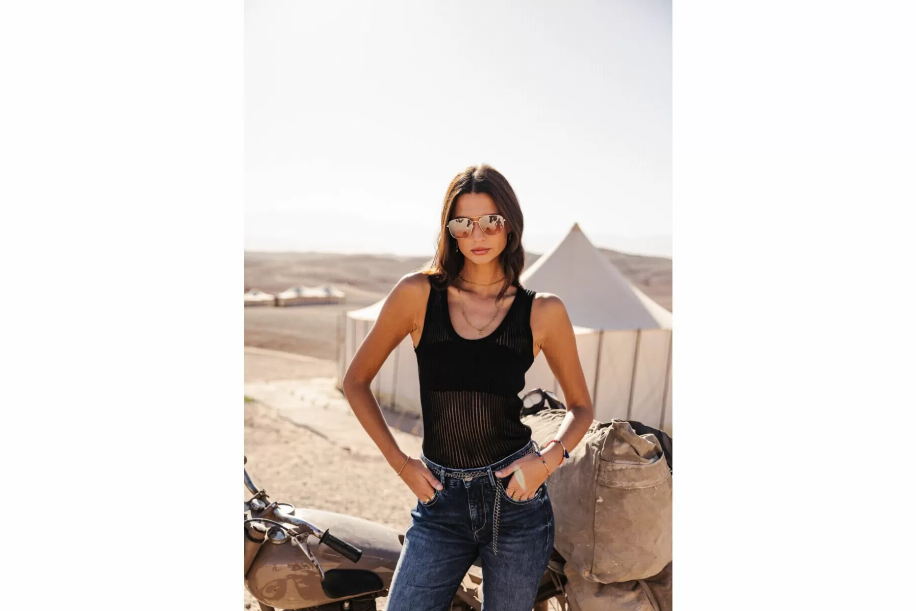 Freeman T Porter Dali Rib Slim Tank Top Woman, Black Fashion