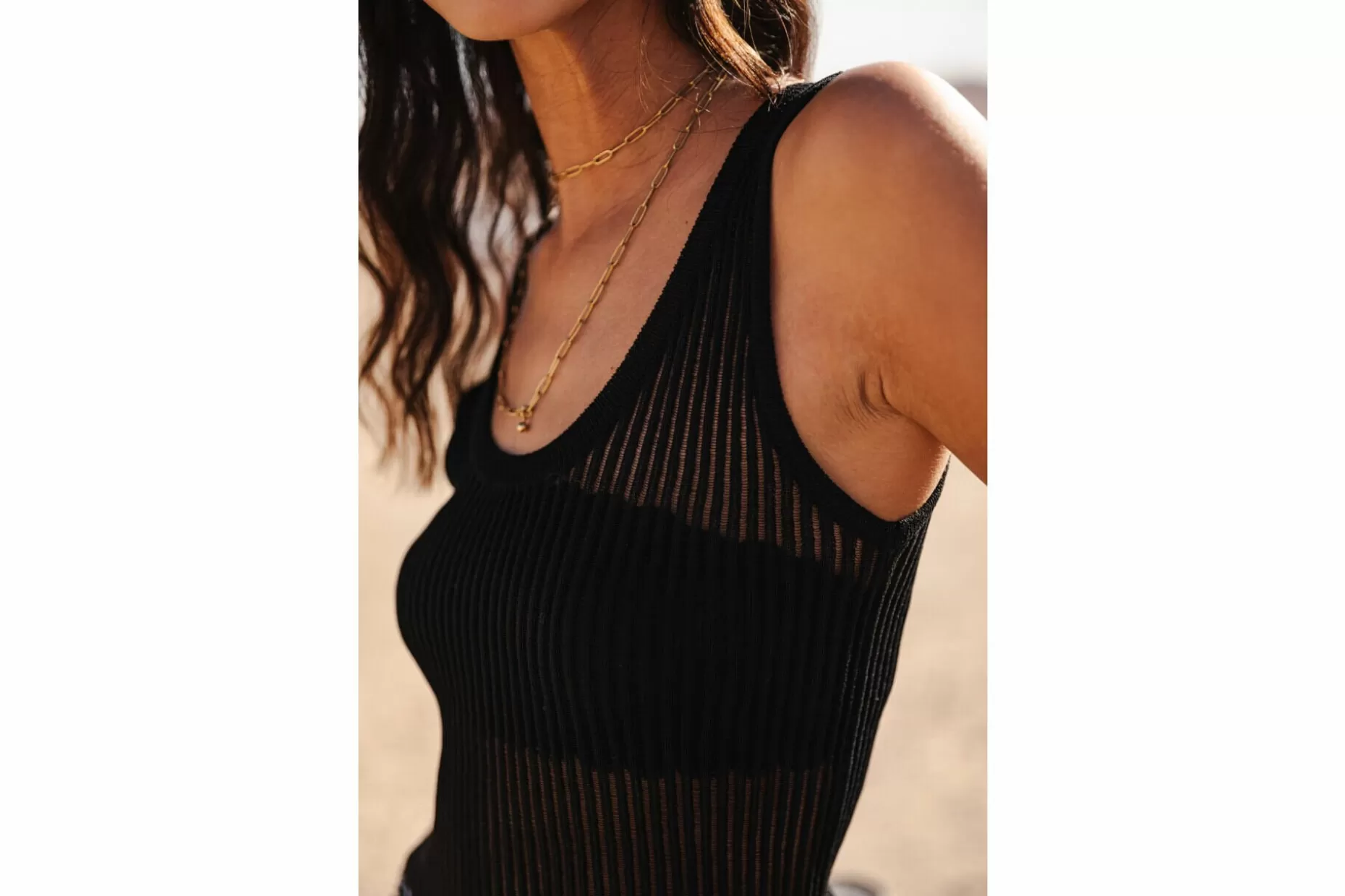 Freeman T Porter Dali Rib Slim Tank Top Woman, Black Fashion