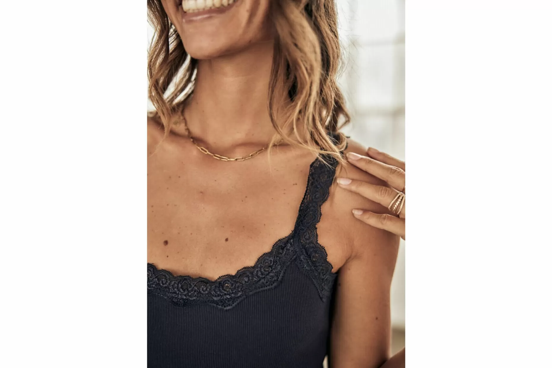 Freeman T Porter Dansy Rib Slim Tank Top Woman, Total Eclipse Outlet