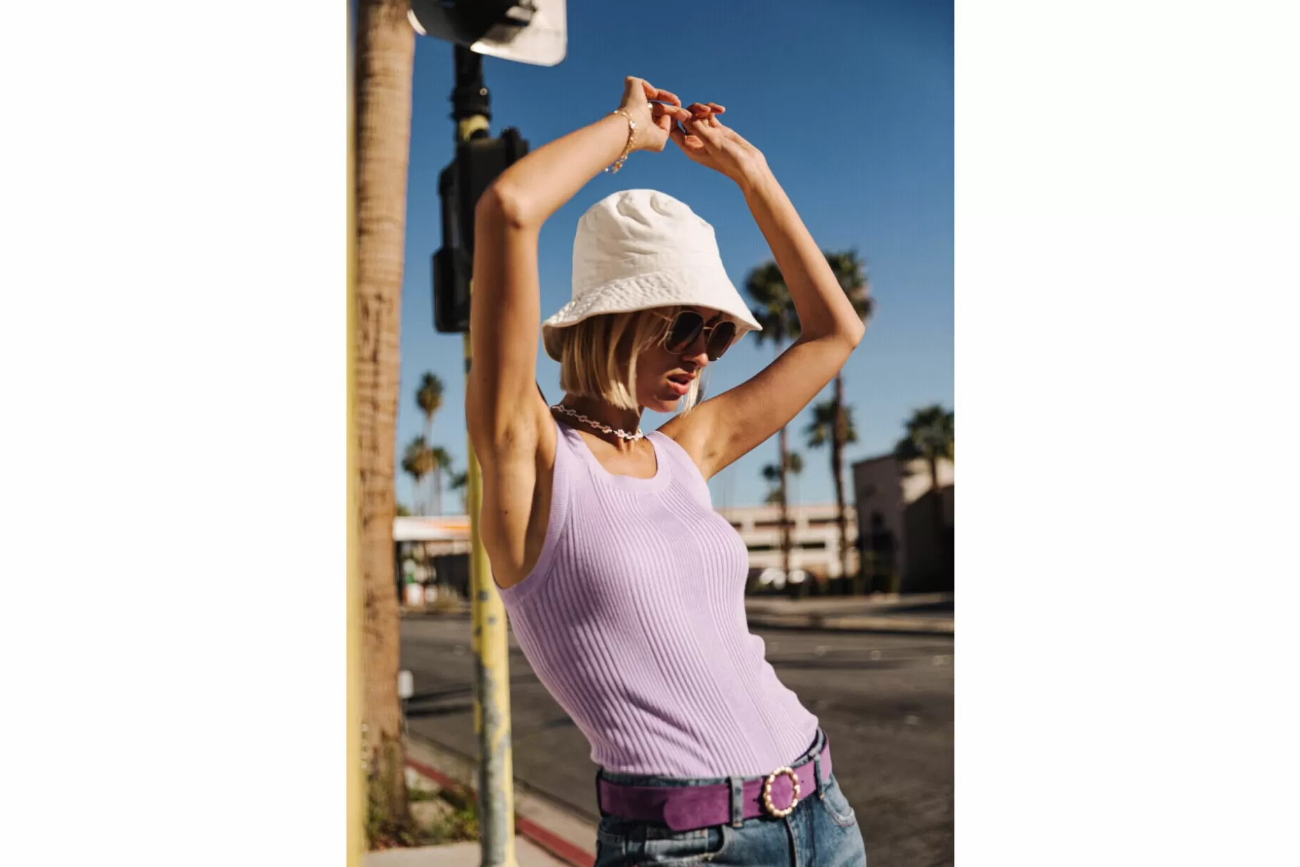 Freeman T Porter Dorothea Rib Tank Top Woman, Mauve Best