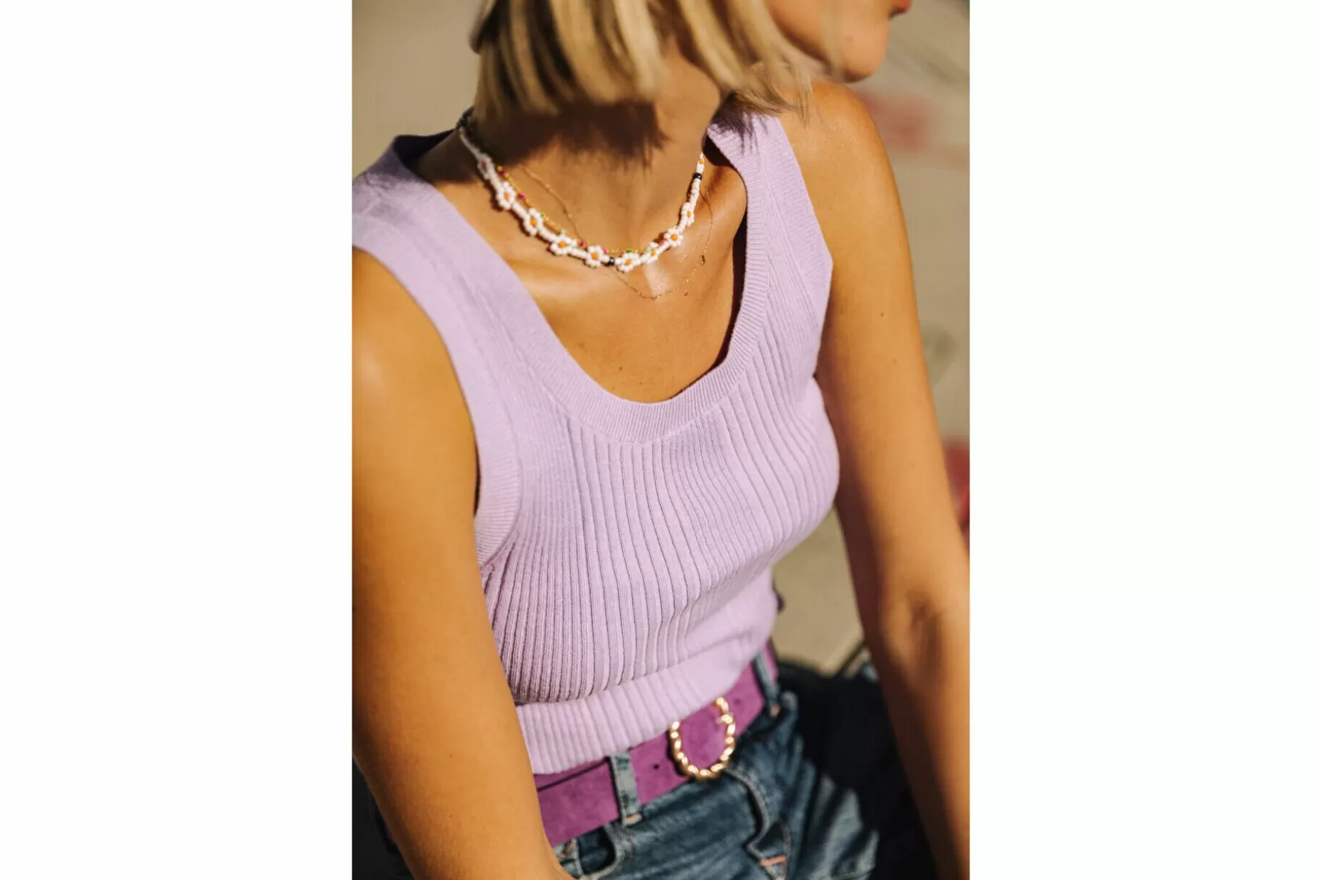 Freeman T Porter Dorothea Rib Tank Top Woman, Mauve Best