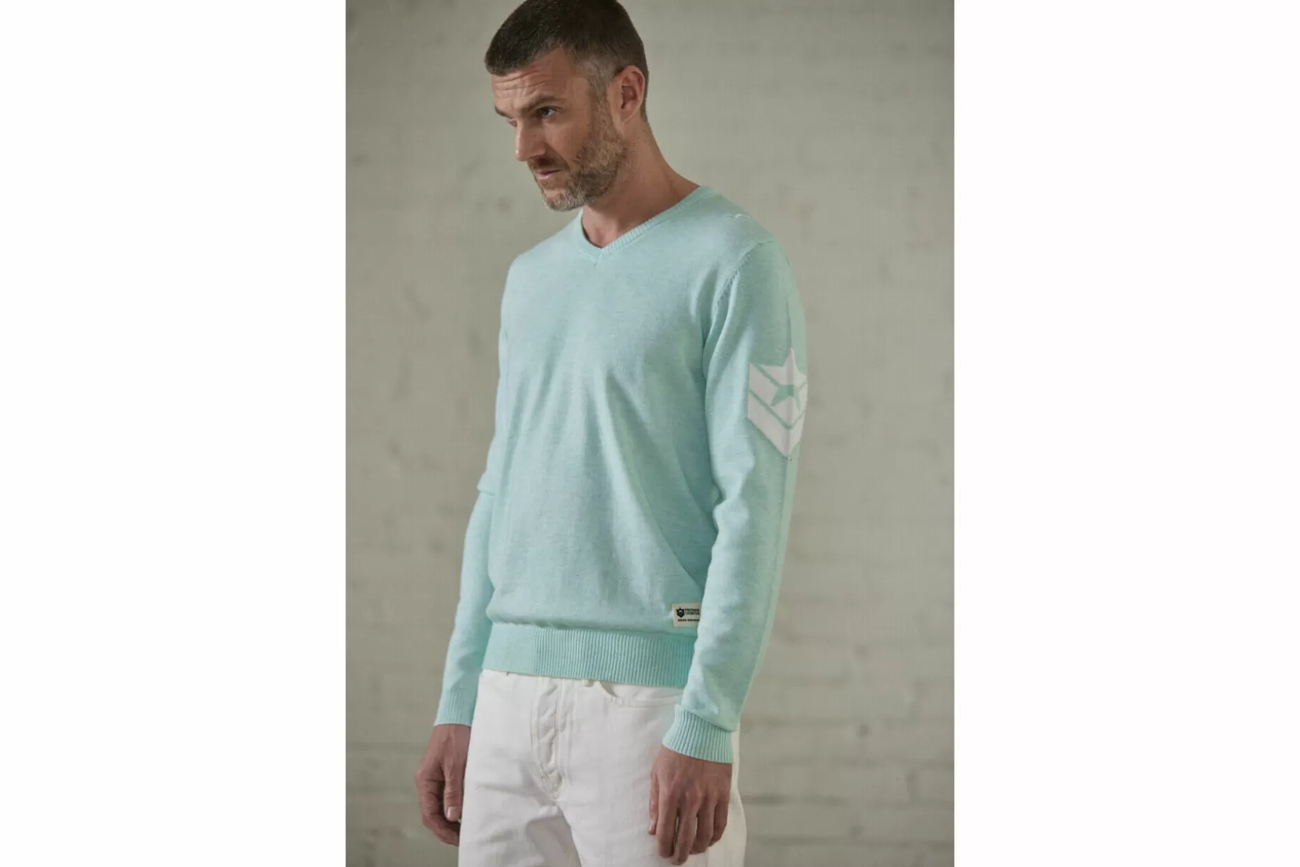 Freeman T Porter Edgar Trosa Straight Sweater Man, Glacier Best Sale
