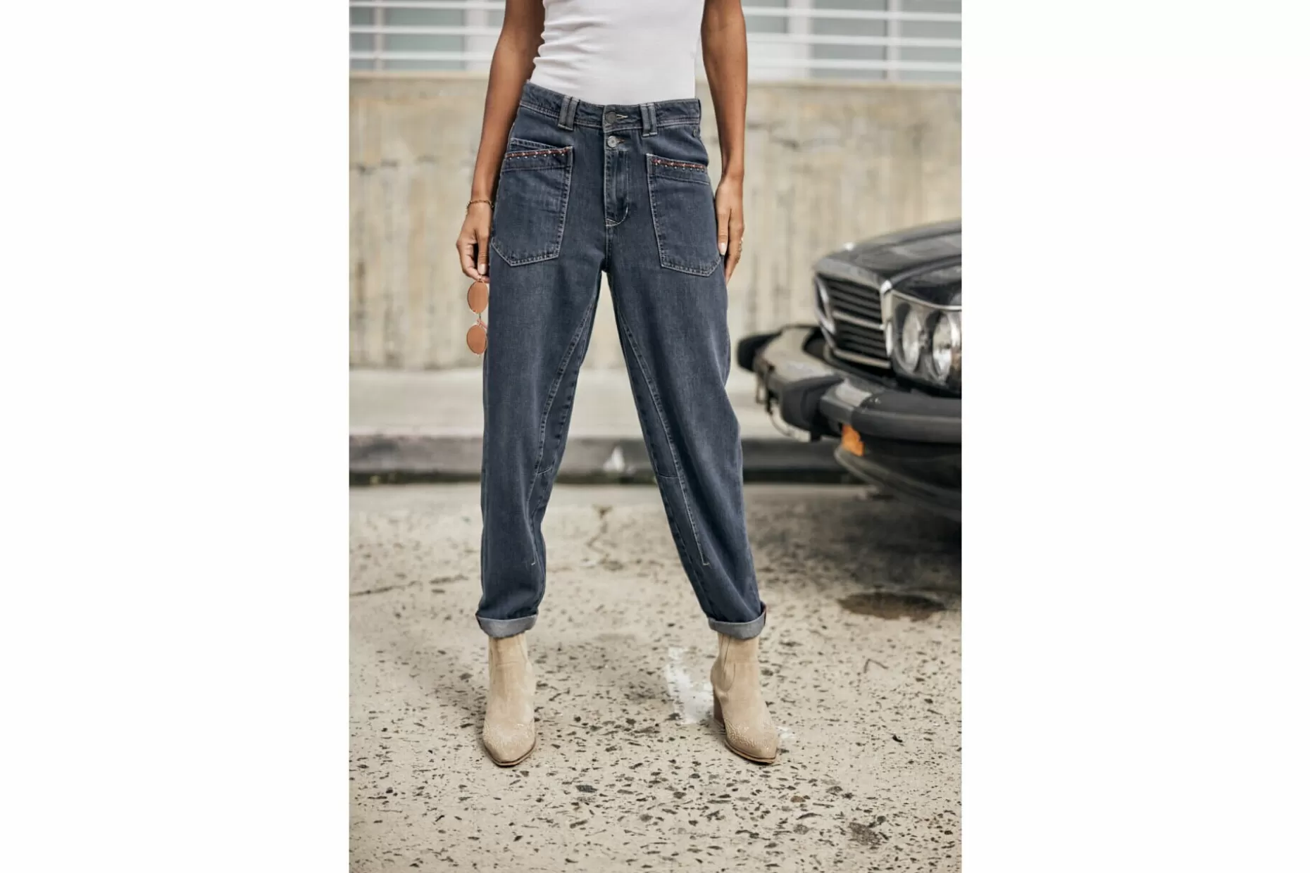 Freeman T Porter Edita High-Waisted Jeans Woman, Muchas Store