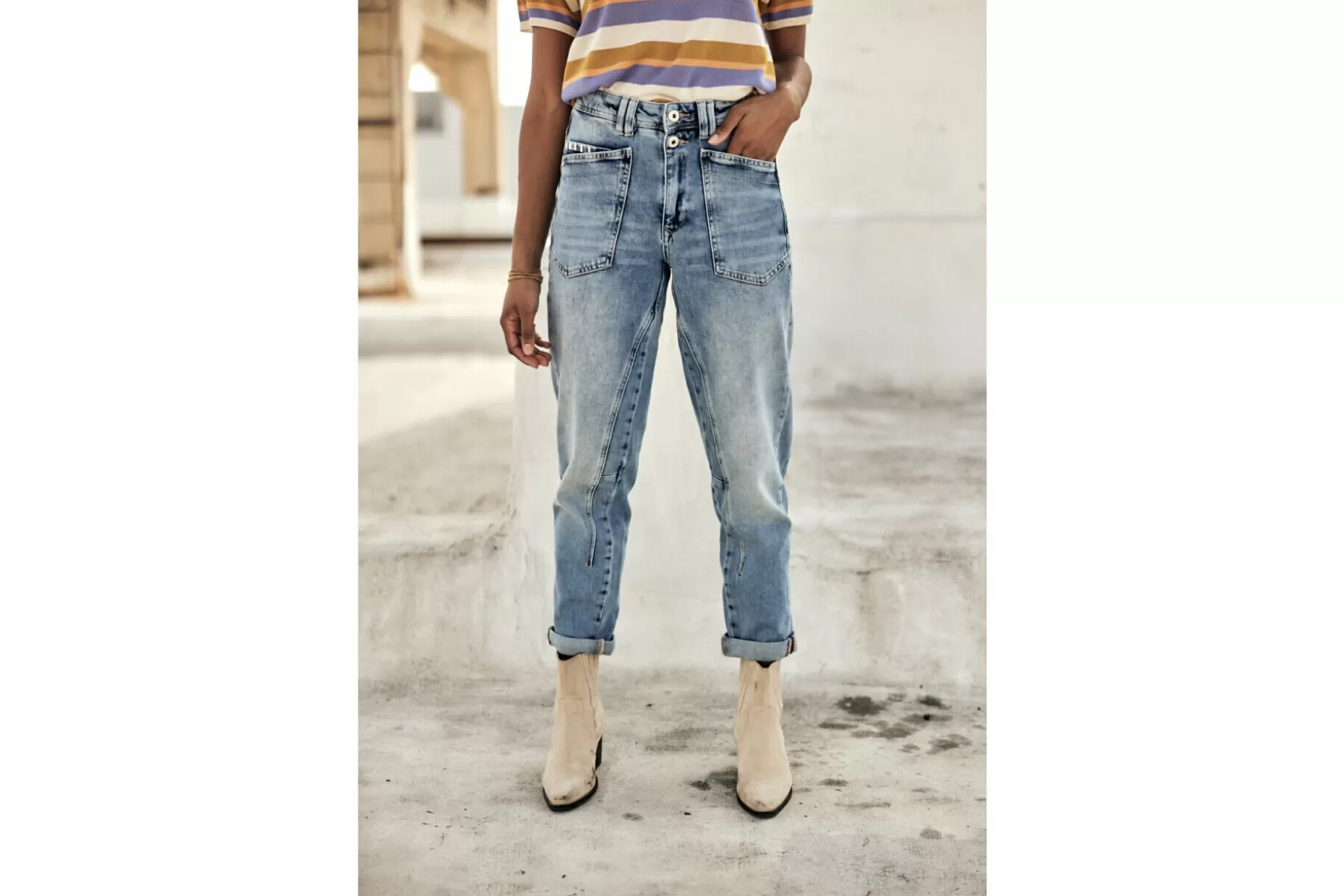 Freeman T Porter Edita High-Waisted Jeans Woman, Palermo Med Outlet