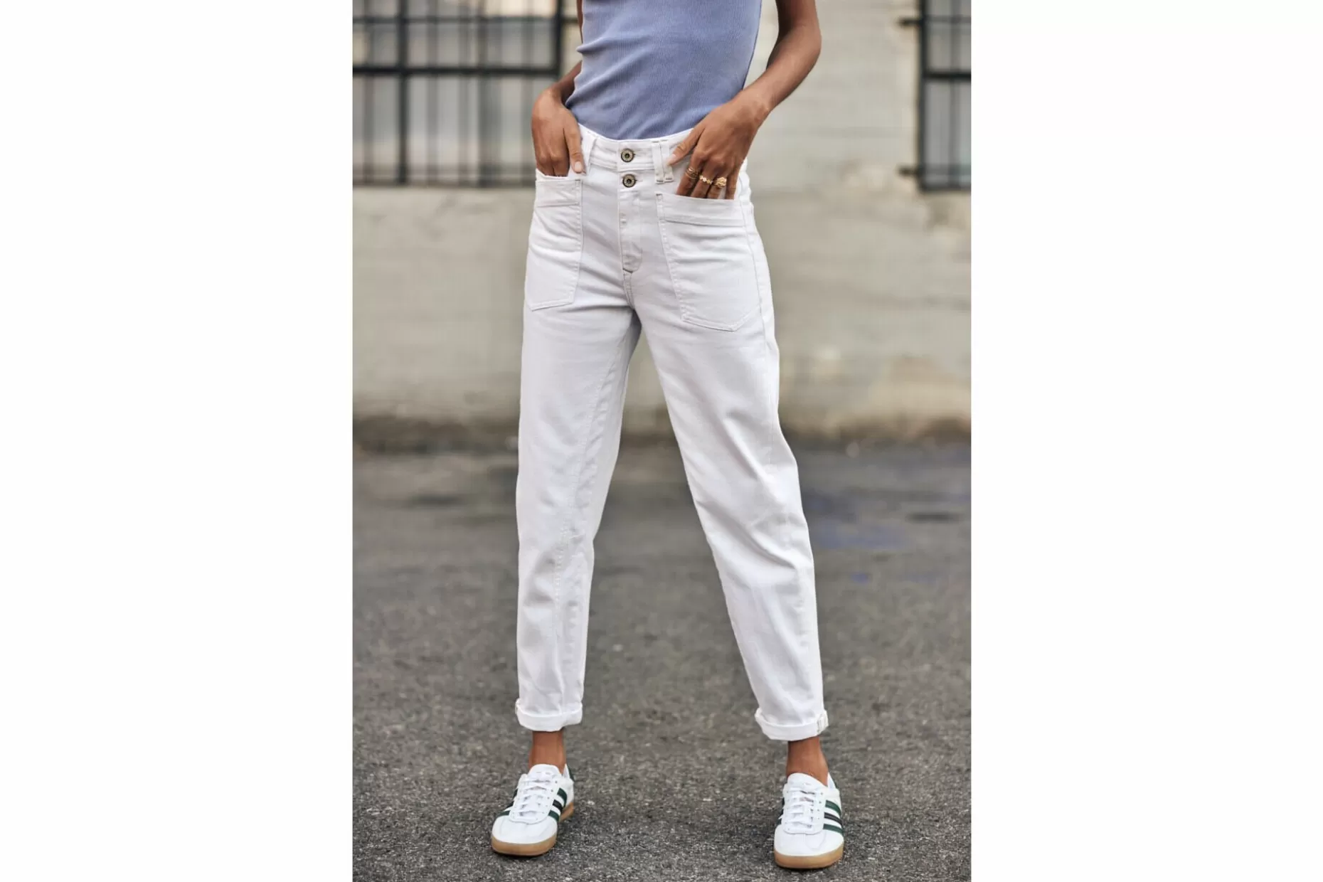 Freeman T Porter Edita Andalousia High Waisted Pants Woman, Off White Clearance