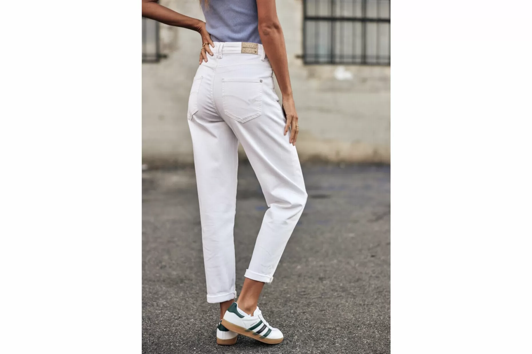 Freeman T Porter Edita Andalousia High Waisted Pants Woman, Off White Clearance
