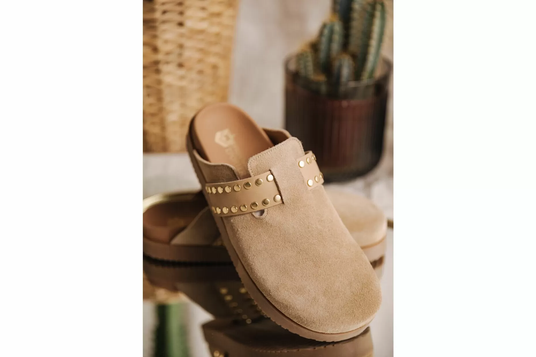 Freeman T Porter Eyana Leather Clogs Woman, Cappuccino Discount