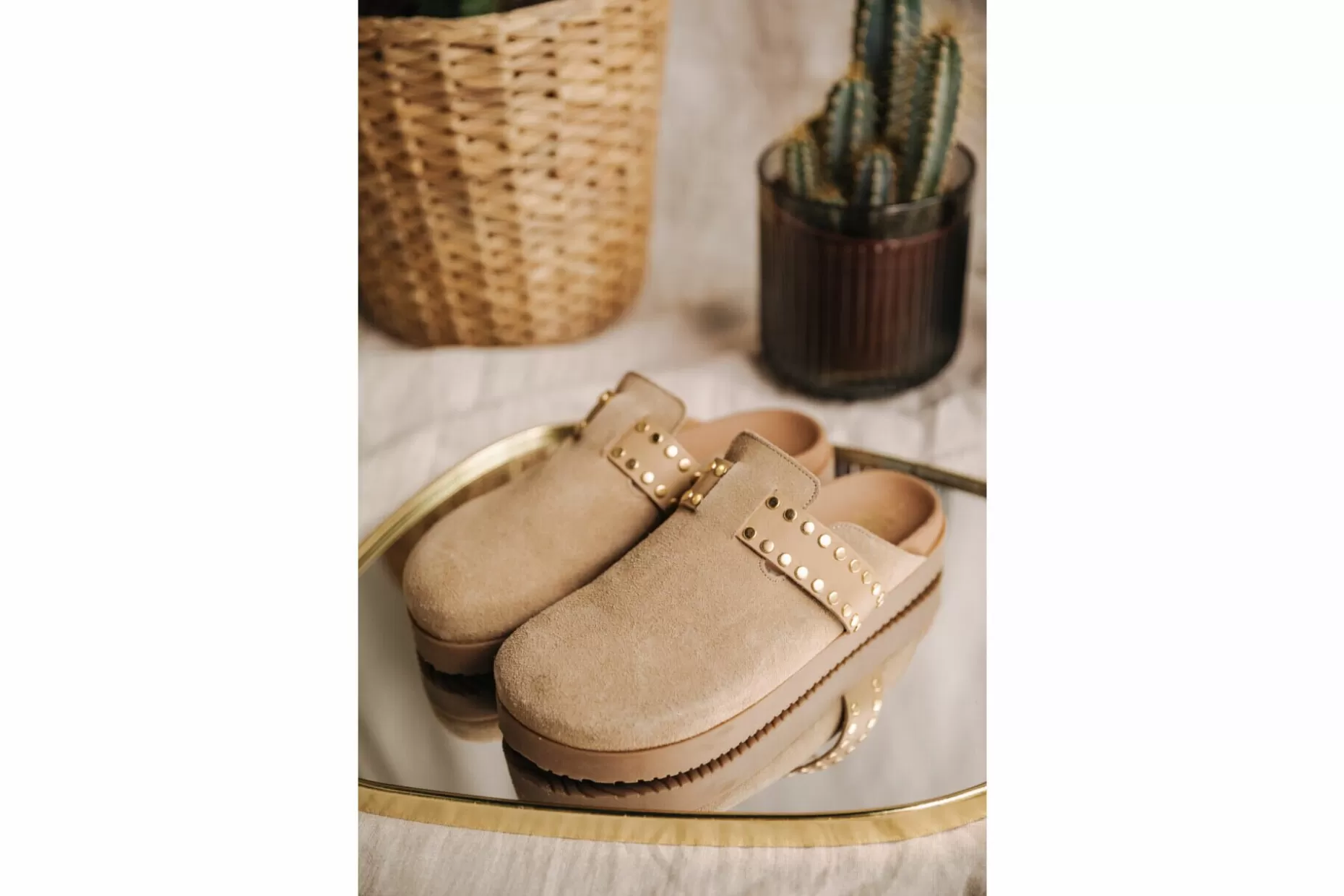 Freeman T Porter Eyana Leather Clogs Woman, Cappuccino Discount
