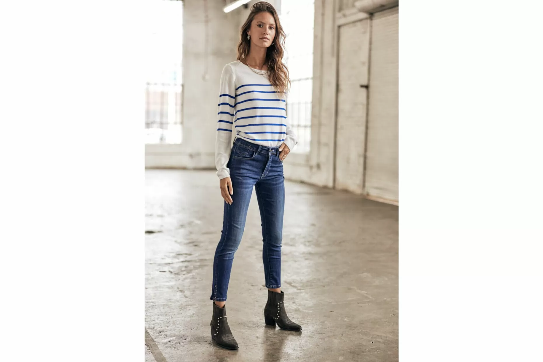 Freeman T Porter Gaelle Cropped High-Waist Jeans Woman, Fever Clearance