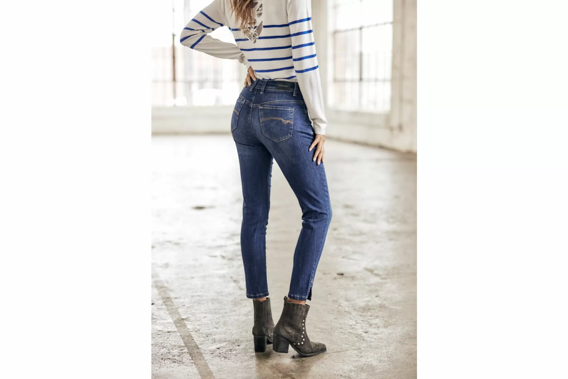 Freeman T Porter Gaelle Cropped High-Waist Jeans Woman, Fever Clearance