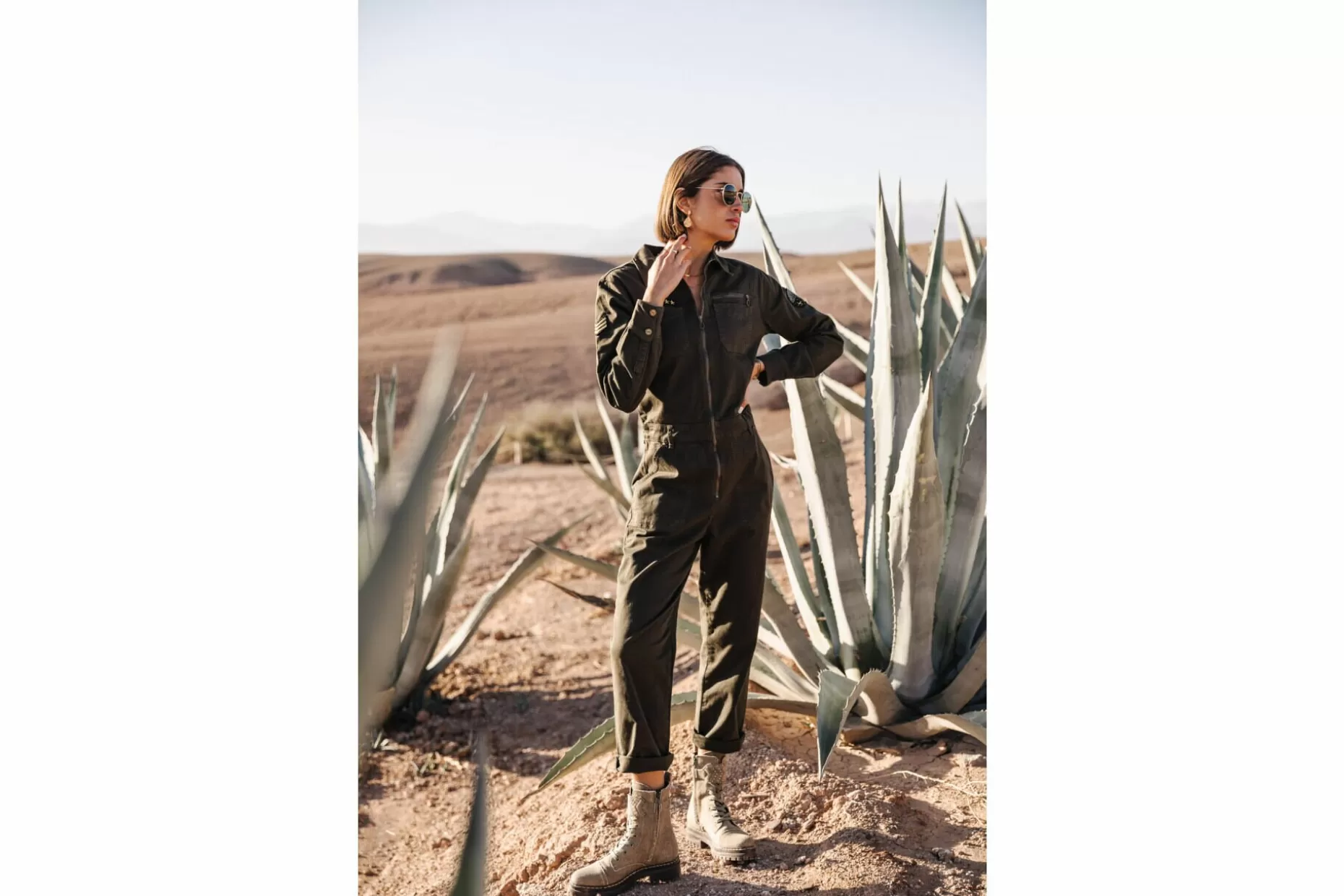 Freeman T Porter Garance Bootcamp Long Sleeve Jumpsuit Woman, Rosin Clearance