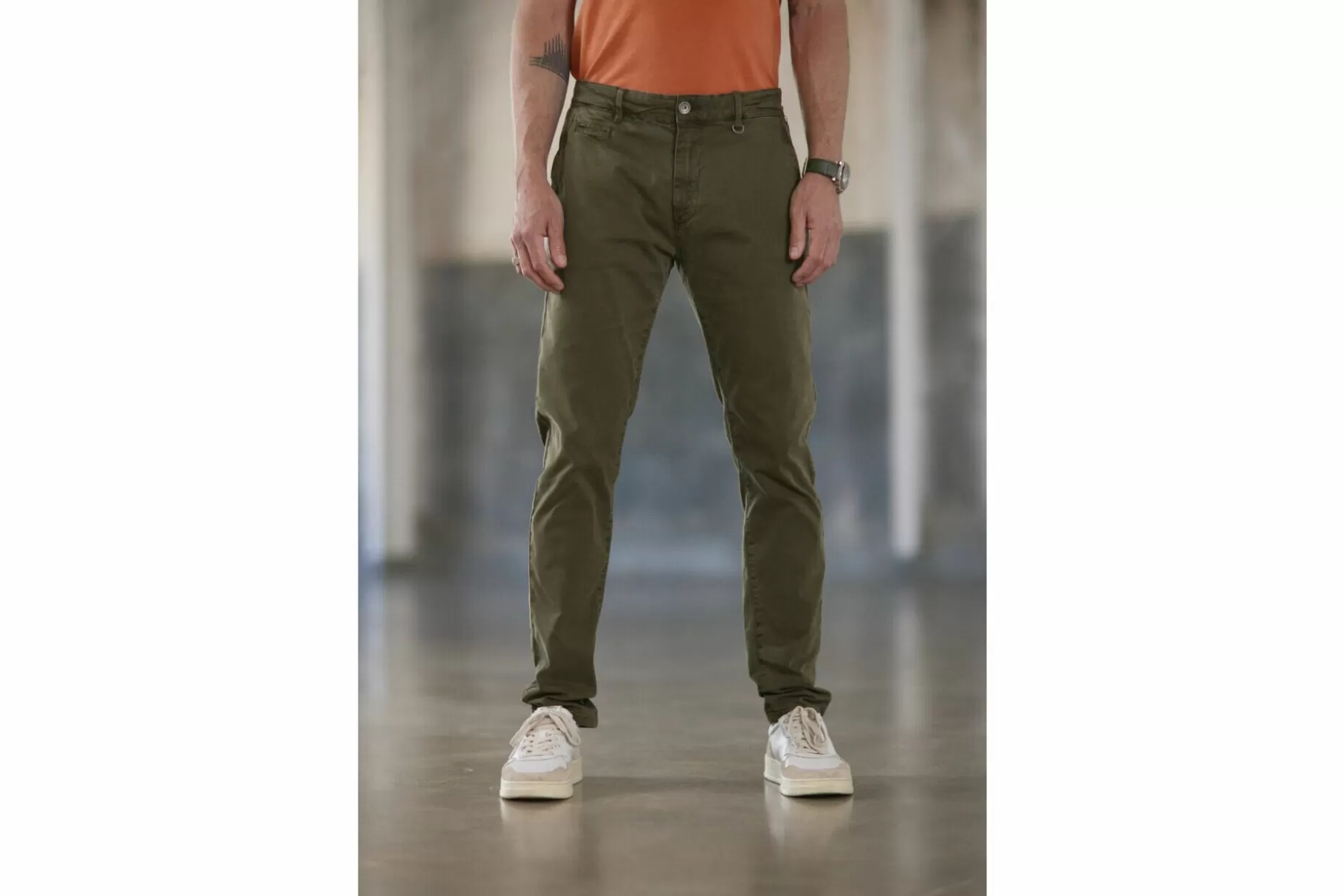 Freeman T Porter Gino Bellissimo Slim Fit Chino Pants Man, Olive Night Best Sale