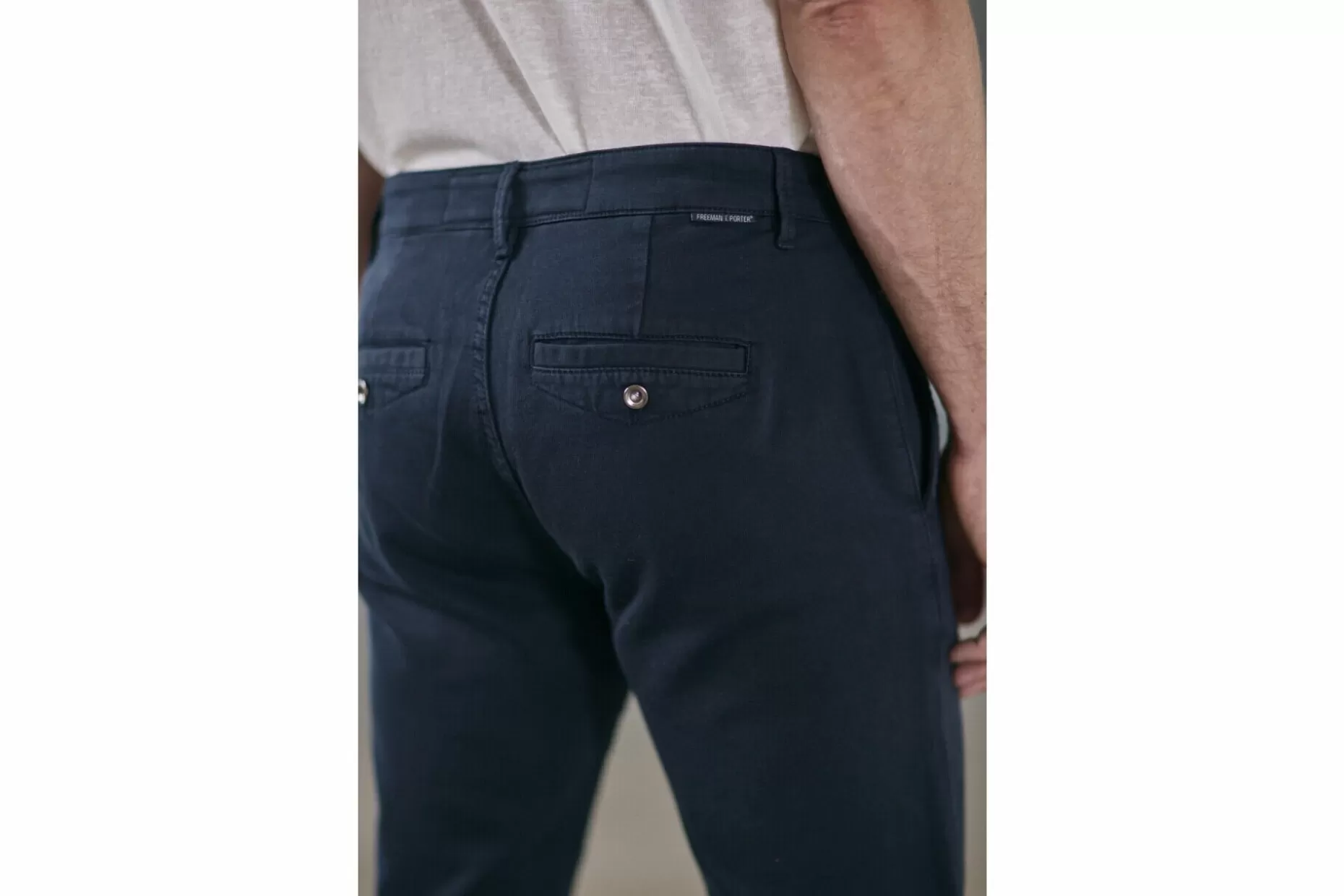 Freeman T Porter Gino Epic Slim Fit Chino Pants Man, Total Eclipse Online